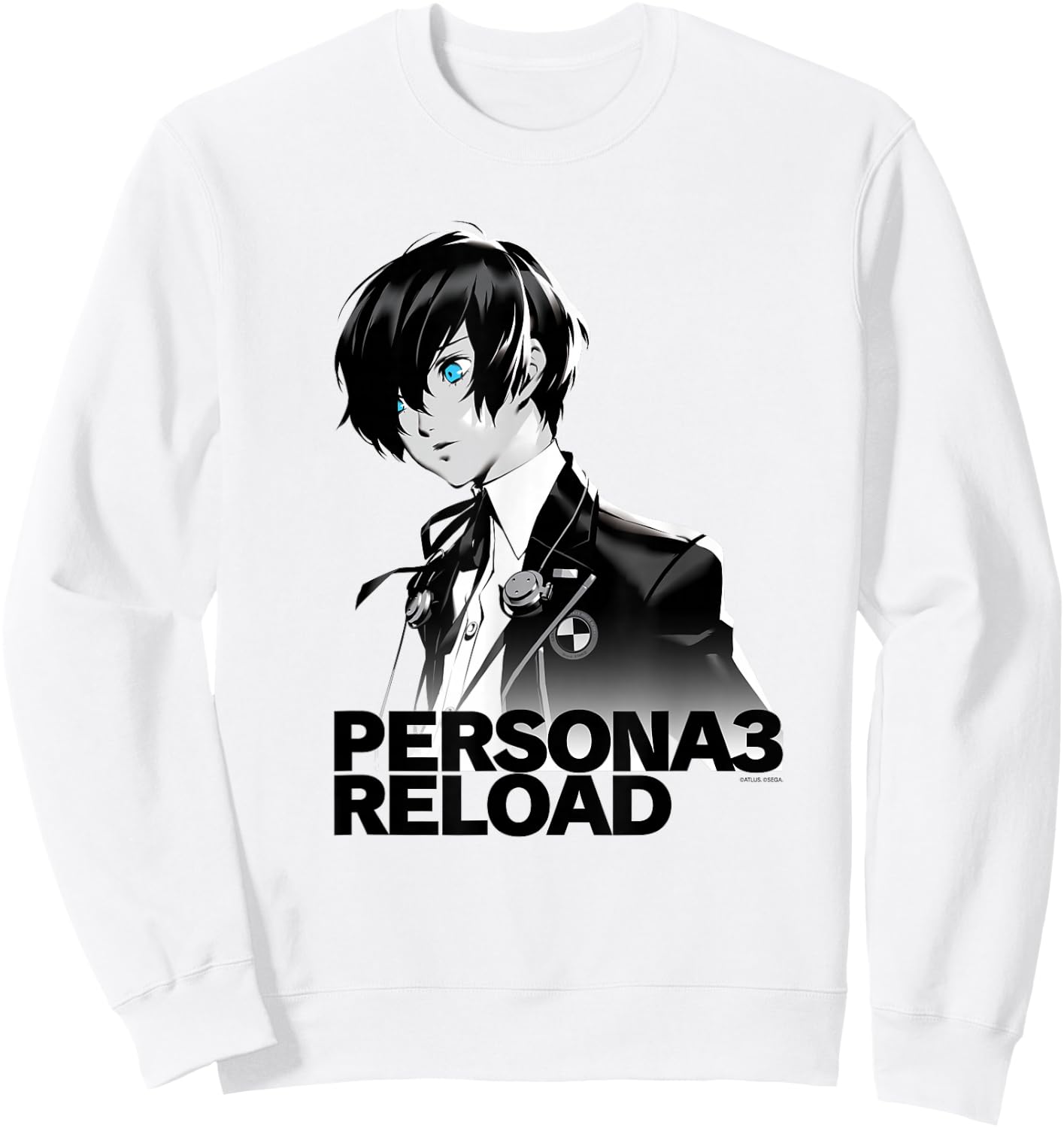 Persona 3 Reload Protagonist Status Screen Image (Lt) ATLUS Sweatshirt - Sweatshirt | White