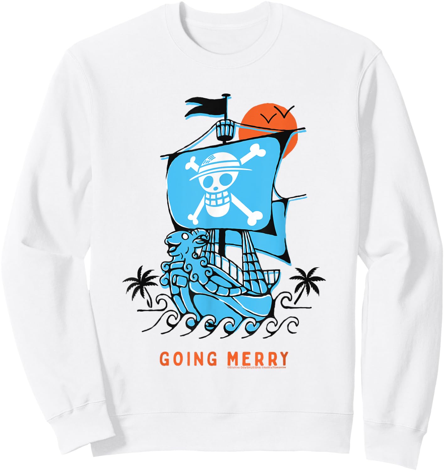 Going Merry Ship Straw Hat Pirates Monkey D Luffy Sweatshirt - Sweatshirt | White
