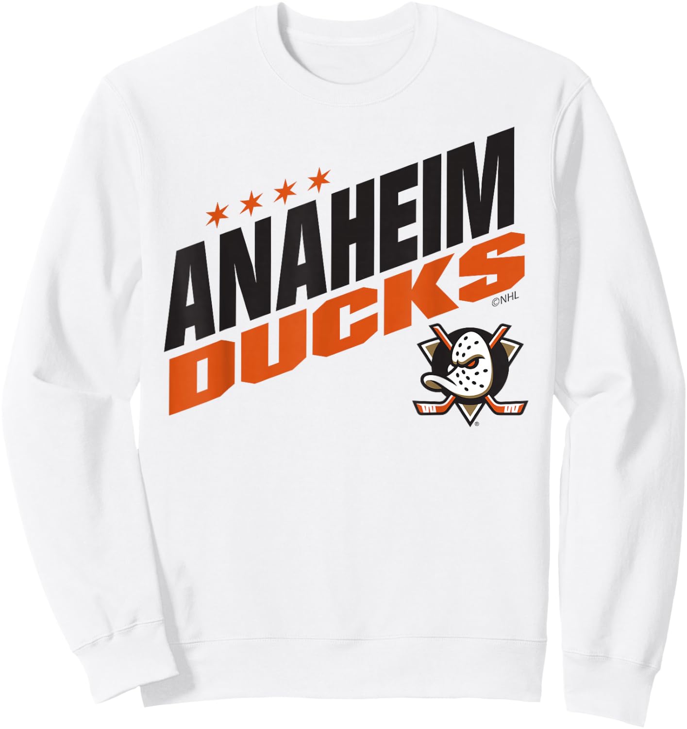 Anaheim Ducks Fuel Officially Licensed Grey Modern NHL Team Logo Sweatshirt - Sweatshirt | White