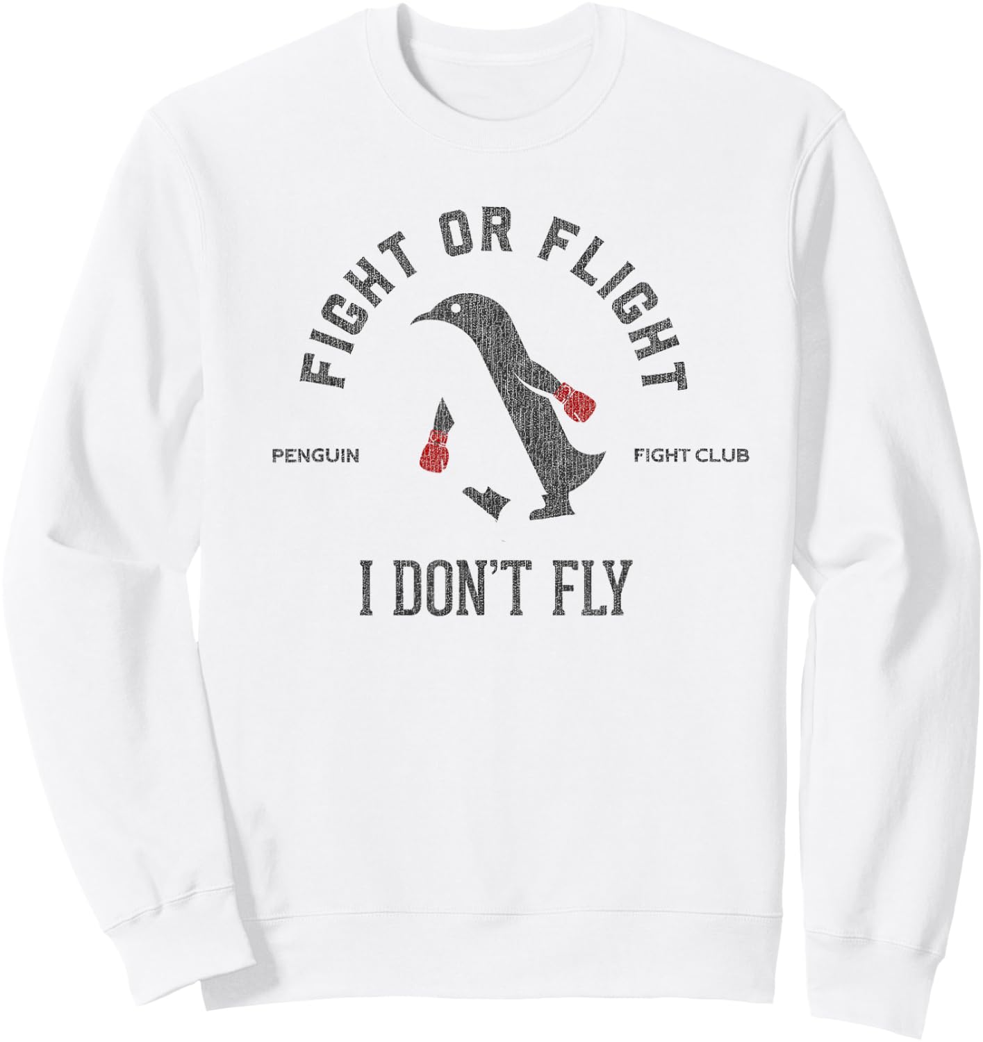 Funny vintage penguin boxing motivation Sweatshirt - Sweatshirt | White