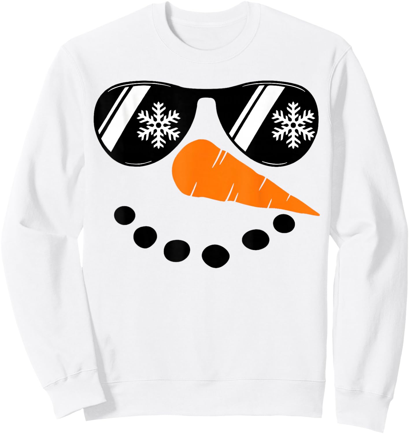 Snowman Face Family Christmas Matching Costume Men Women Kid Sweatshirt - Sweatshirt | White