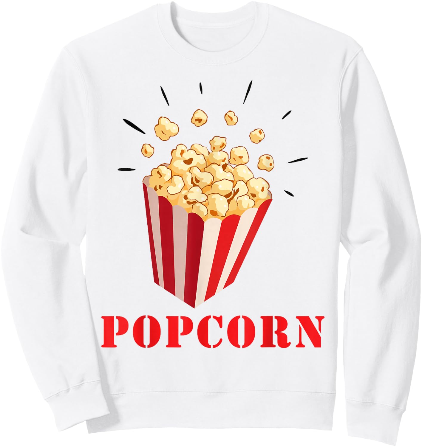 Retro Popcorn Costume Fancy Dress for Carnival , White Sweatshirt - Sweatshirt | White