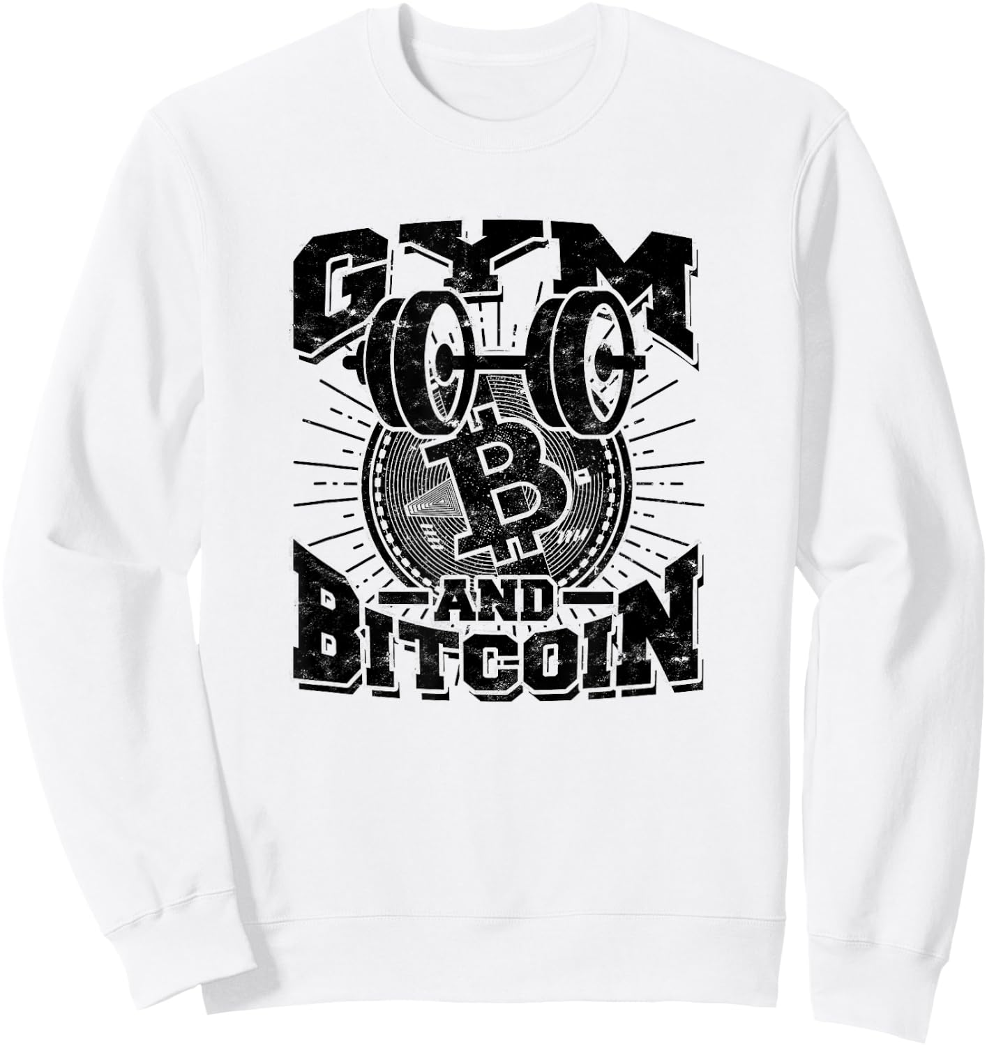 Gym and bitcoin – Btc, Crypto, blockchain trading Sweatshirt - Sweatshirt | White