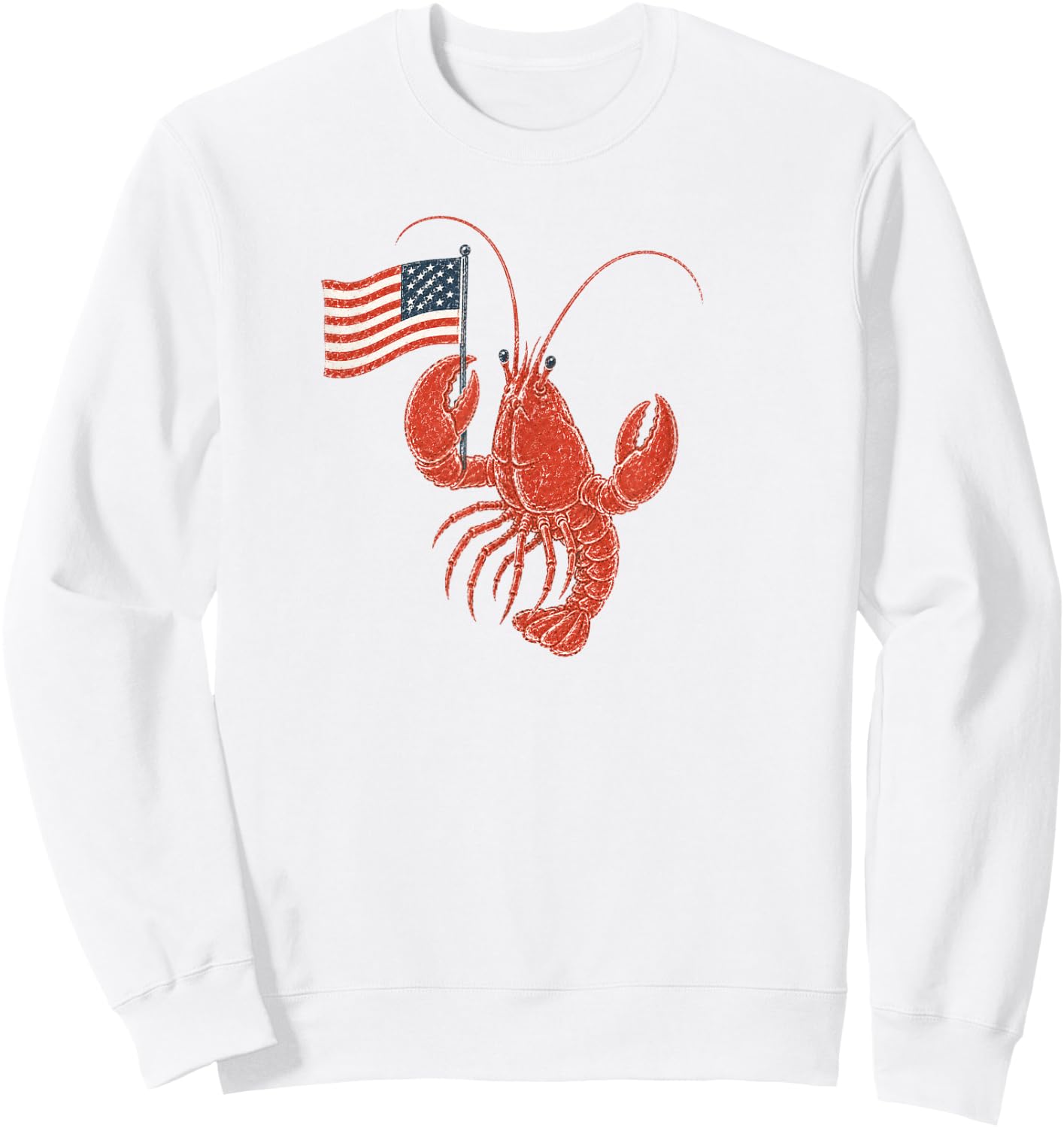 USA Flag Lobster Sweatshirt - Sweatshirt | White