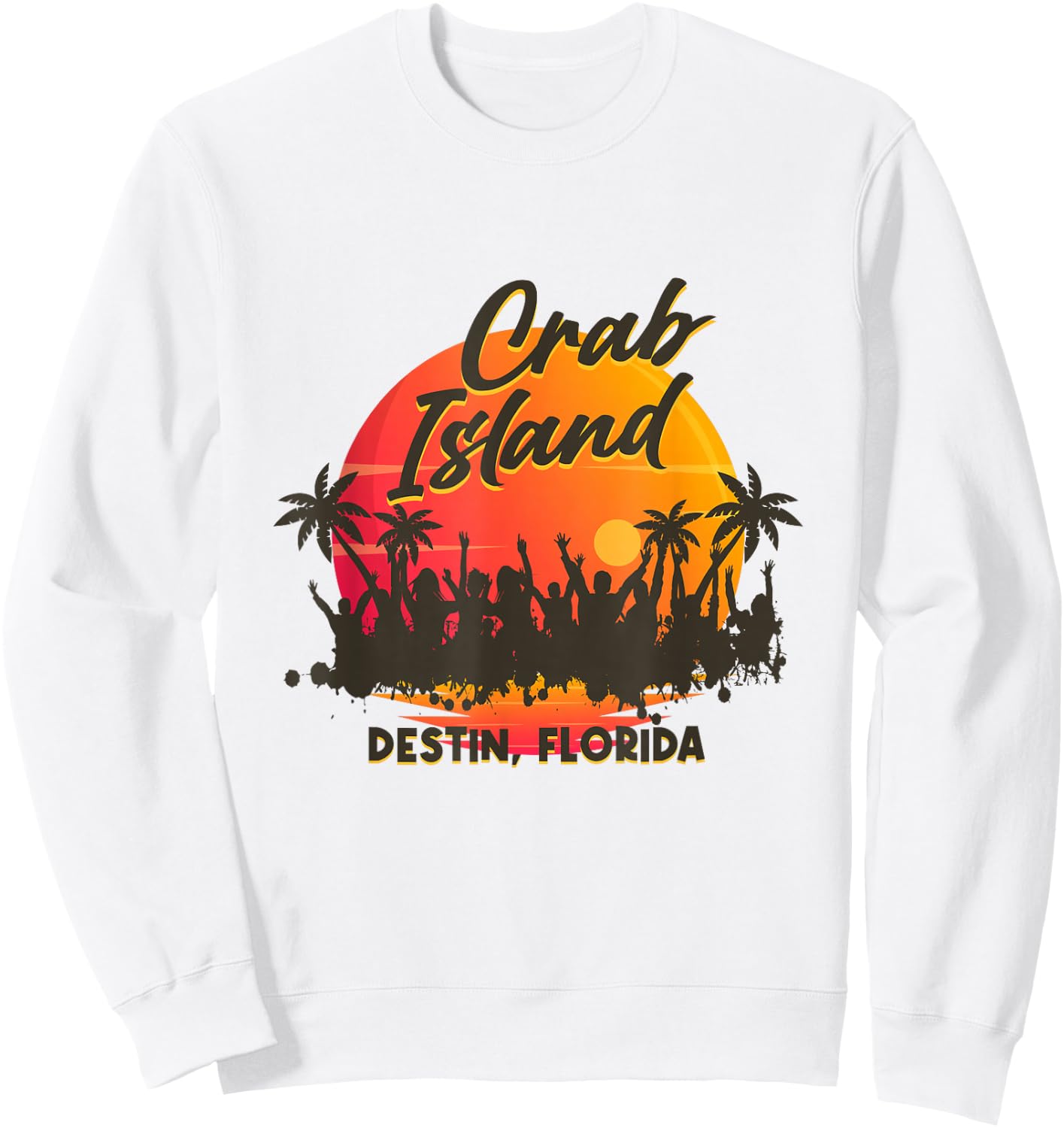 Retro Famous Destin Island, Crab Sandbar, Destin Florida Sweatshirt - Sweatshirt | White