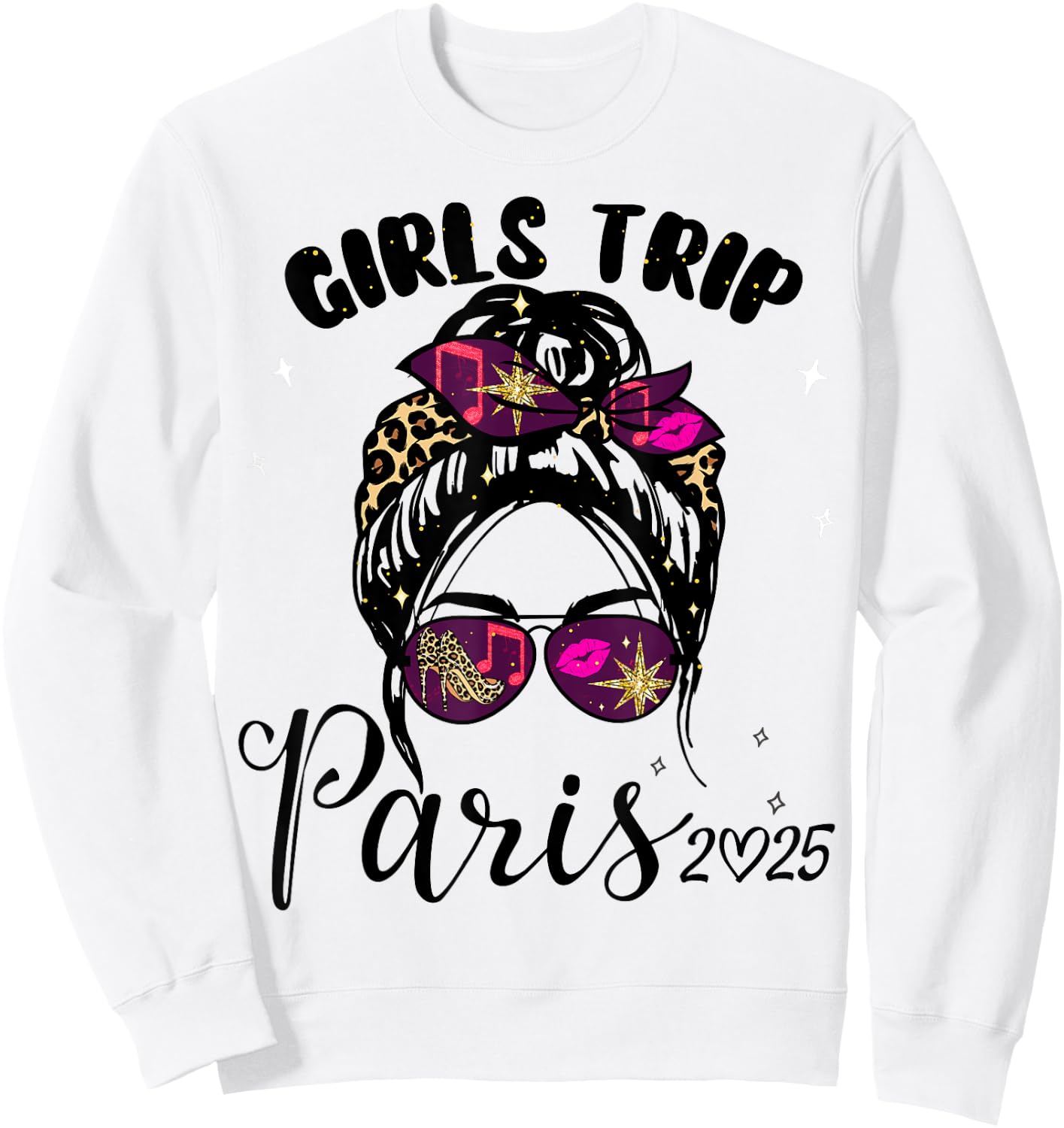 Girls Trip Paris 2025 Shirts Weekend Birthday Squad Sweatshirt - Sweatshirt | White