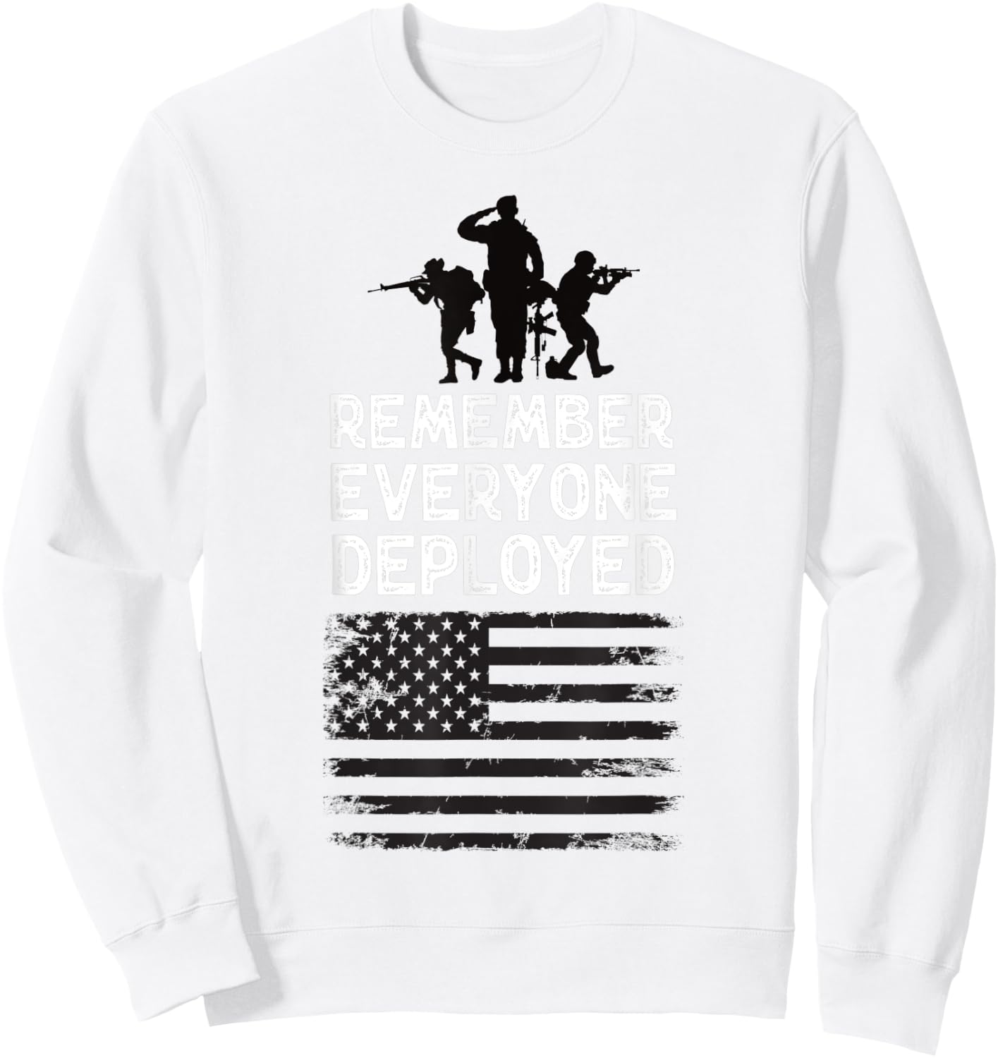 Remember Everyone Deployed Red Friday Military Support US Sweatshirt - Sweatshirt | White