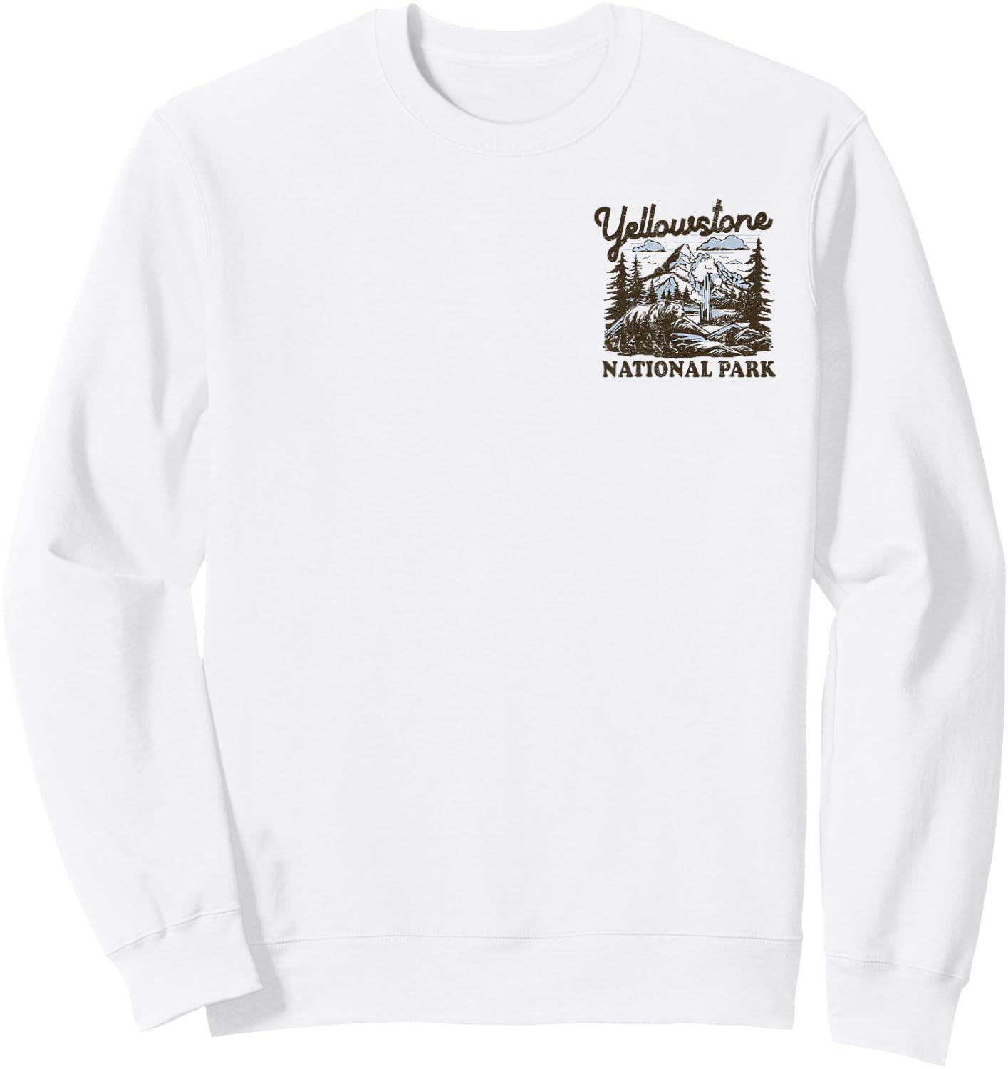 Yellowstone National Park Front and Back Sweatshirt - Sweatshirt | White