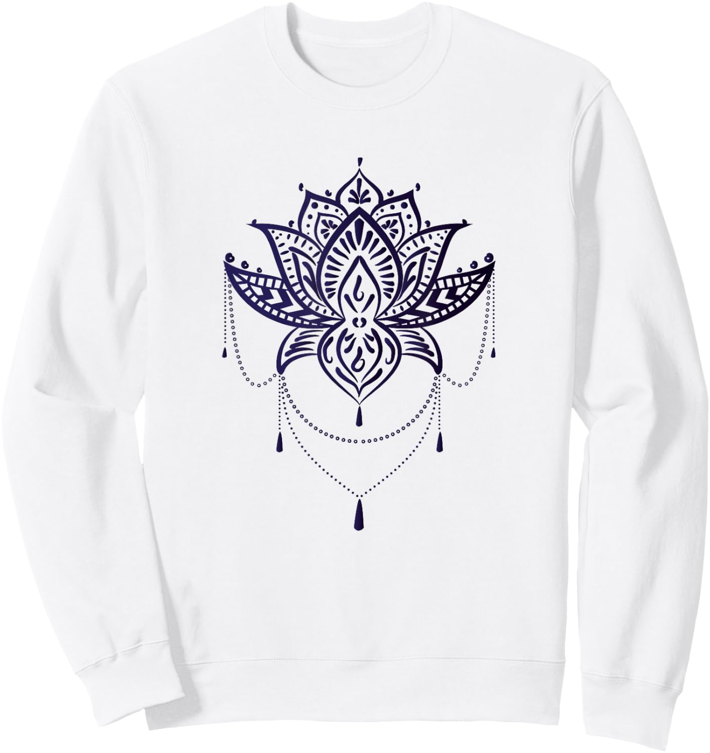 Lotus Flower Mandala Sweatshirt - Sweatshirt | White