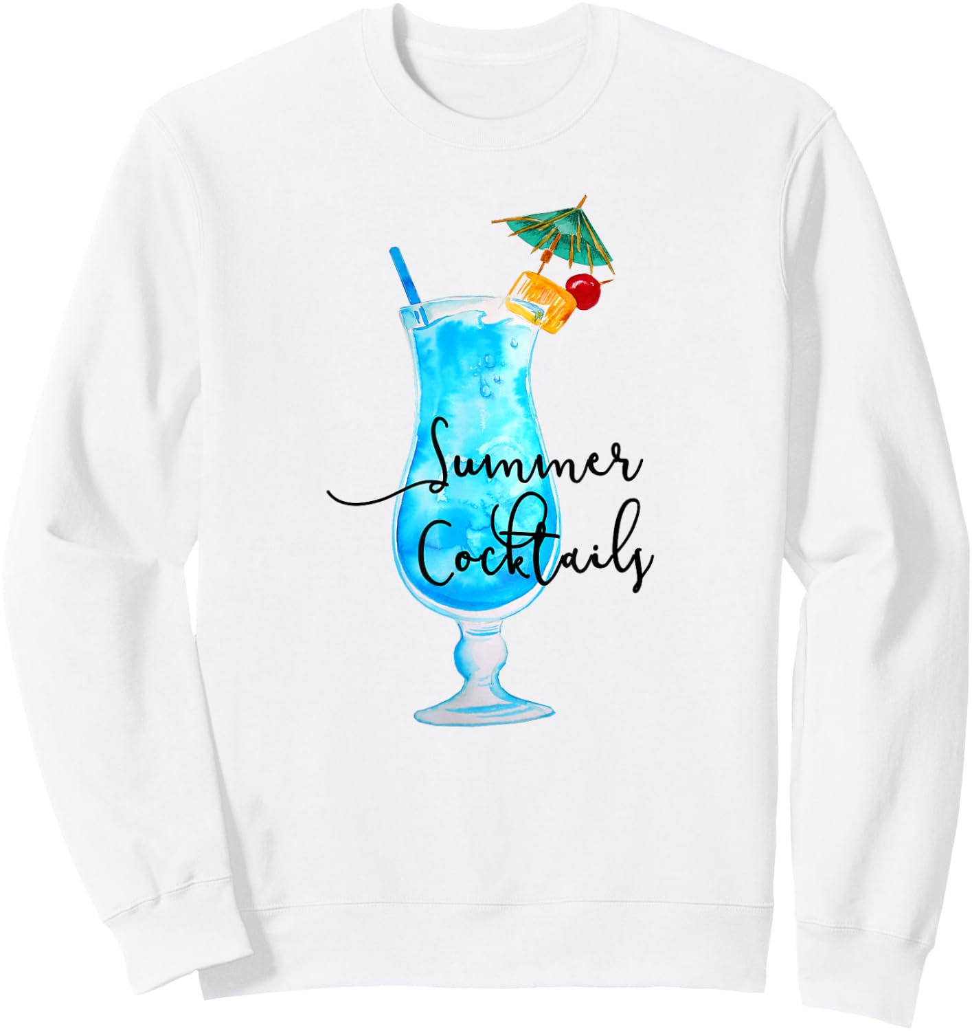 Summer Cocktails Beach Island Ocean Alcohol , White Sweatshirt - Sweatshirt | White