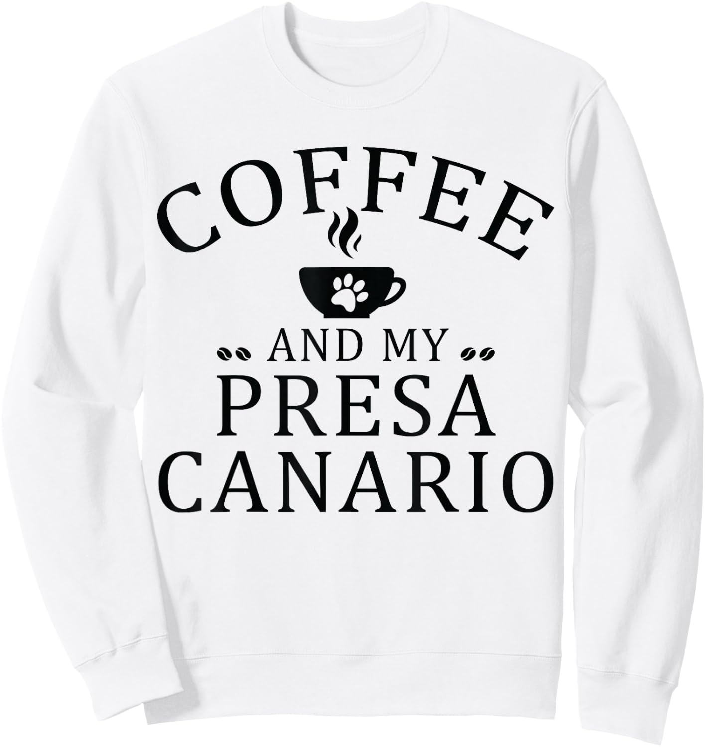 Presa Canario Dog And Coffee Sweatshirt - Sweatshirt | White