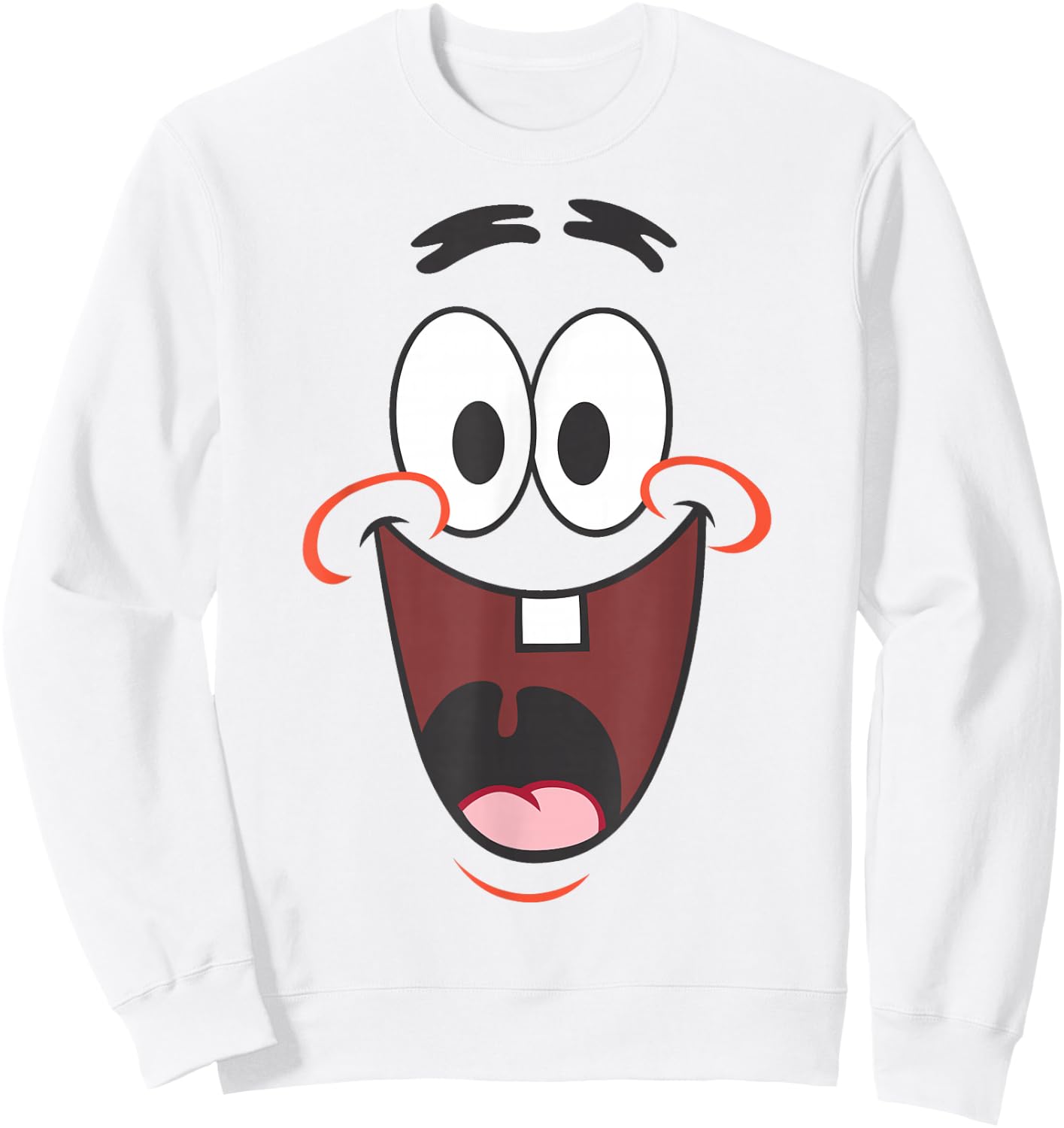 Spongebob Squarepants Patrick Big Face Smile Sweatshirt - Sweatshirt | White