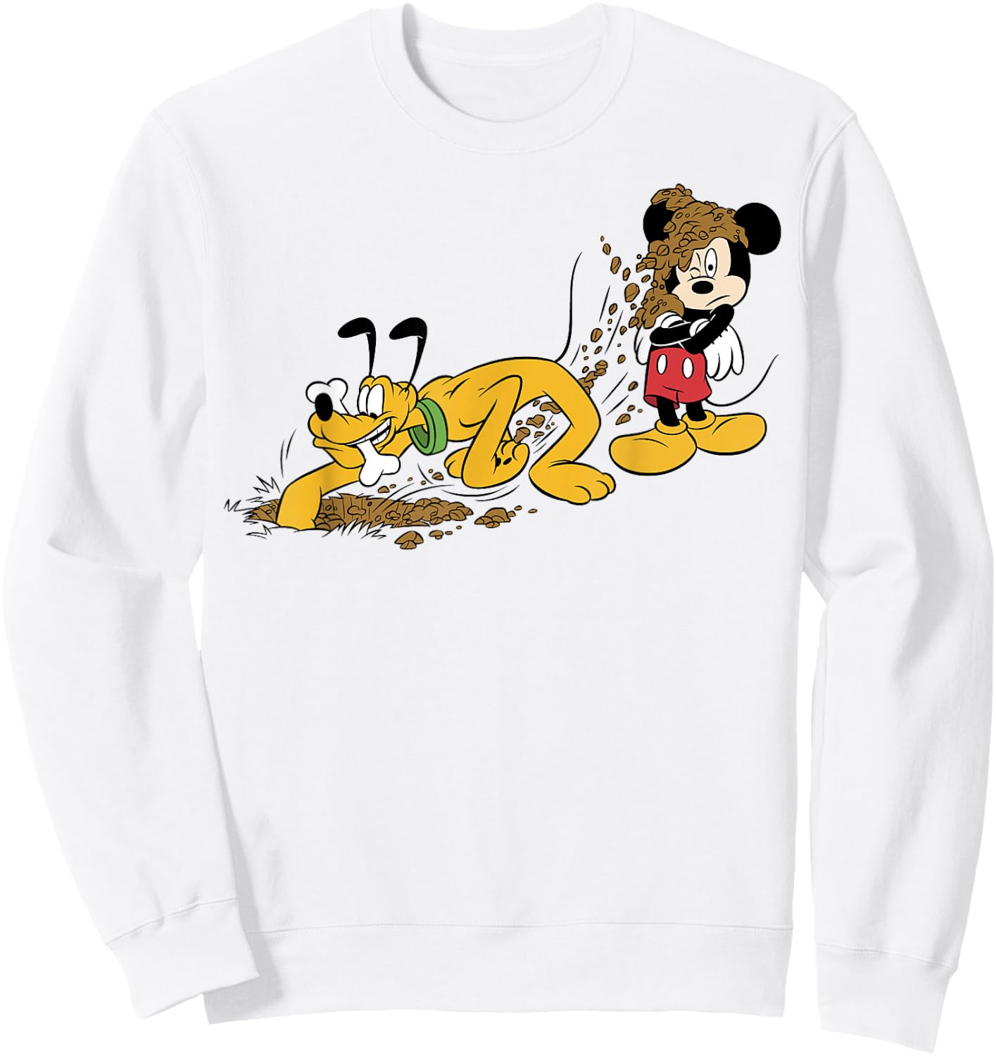 Disney Mickey And Friends Mickey & Pluto Digging Sweatshirt - Sweatshirt | White