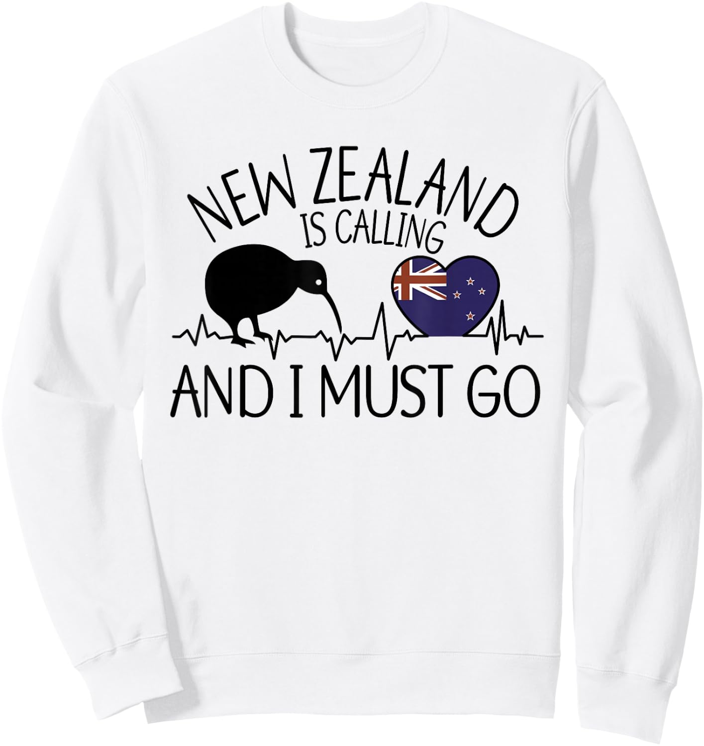 New Zealand Ruft und ich muss los - Funny New Zealand Sweatshirt - Sweatshirt | White