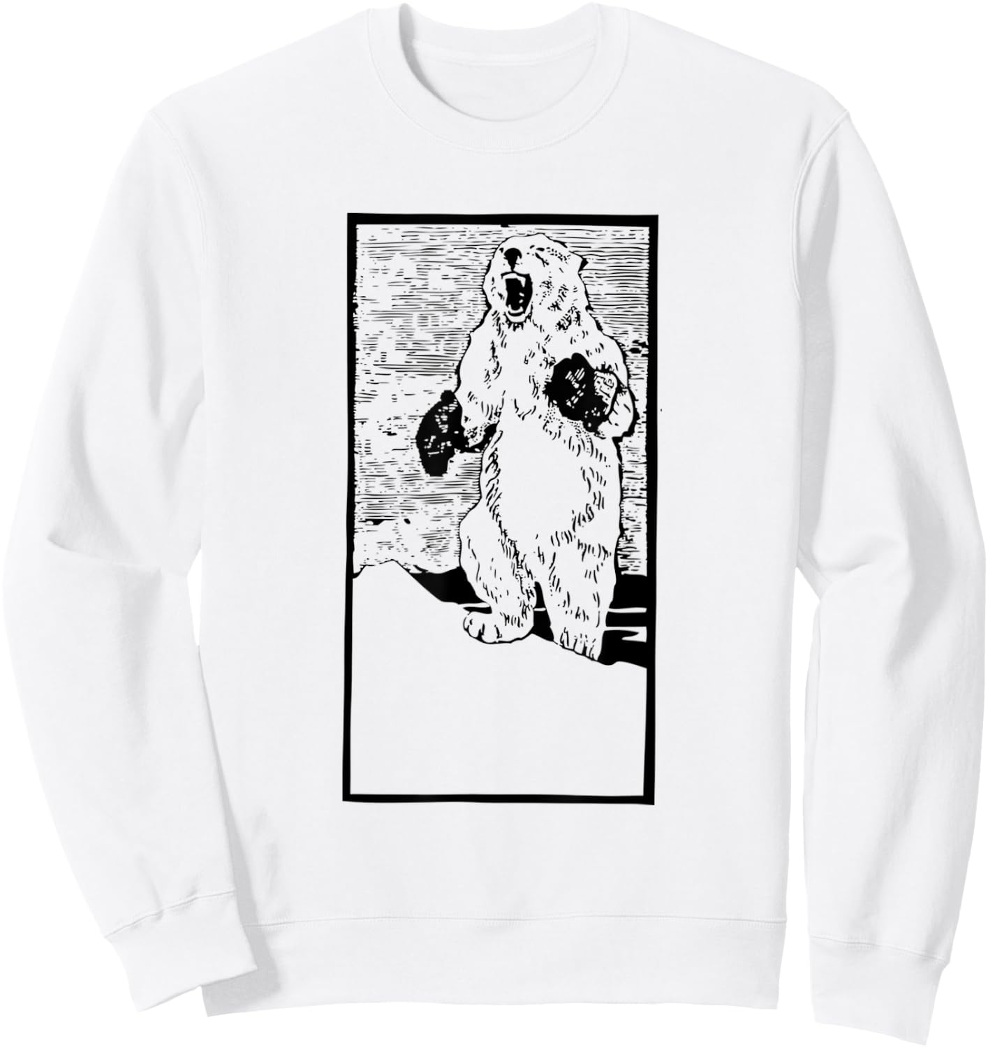 Boxing Polar Bear | Fighting Global Warming Funny Sweatshirt - Sweatshirt | White