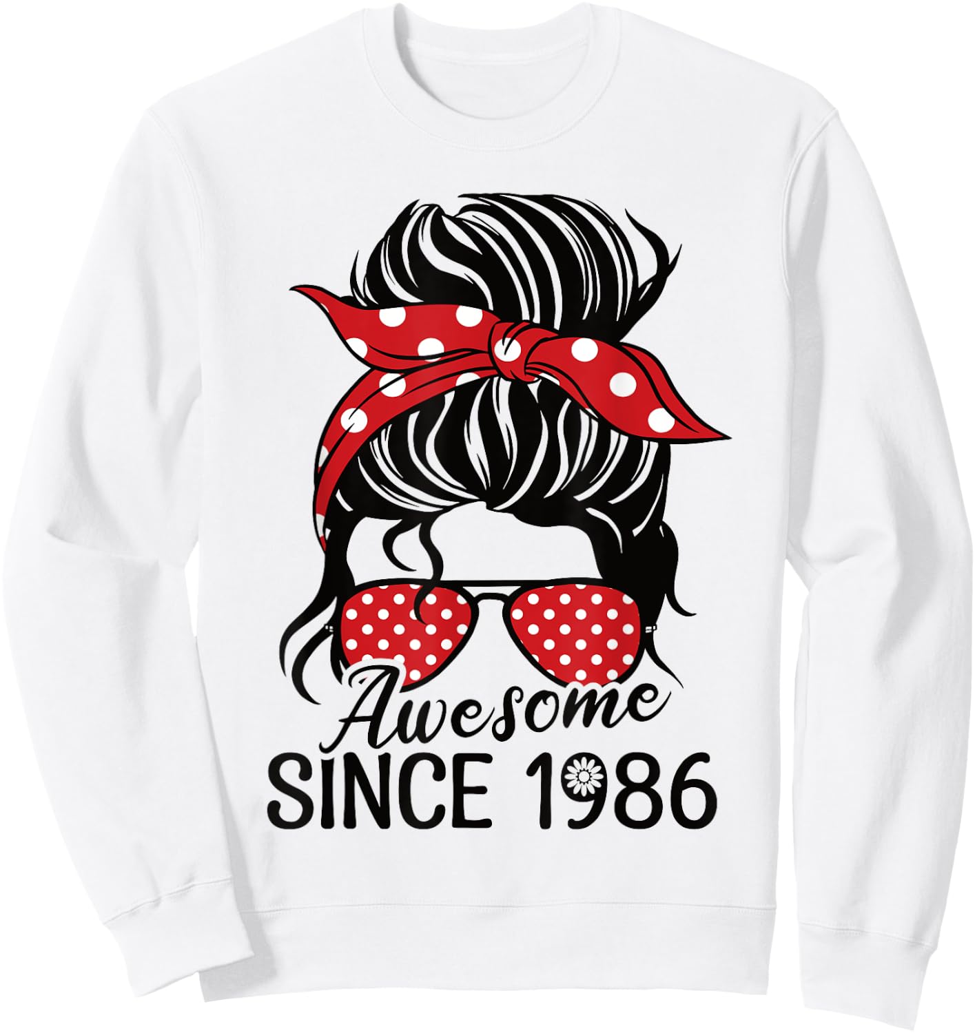 Vintage Awesome Since 1986 Woman and Girl Born 1986 Sweatshirt - Sweatshirt | White