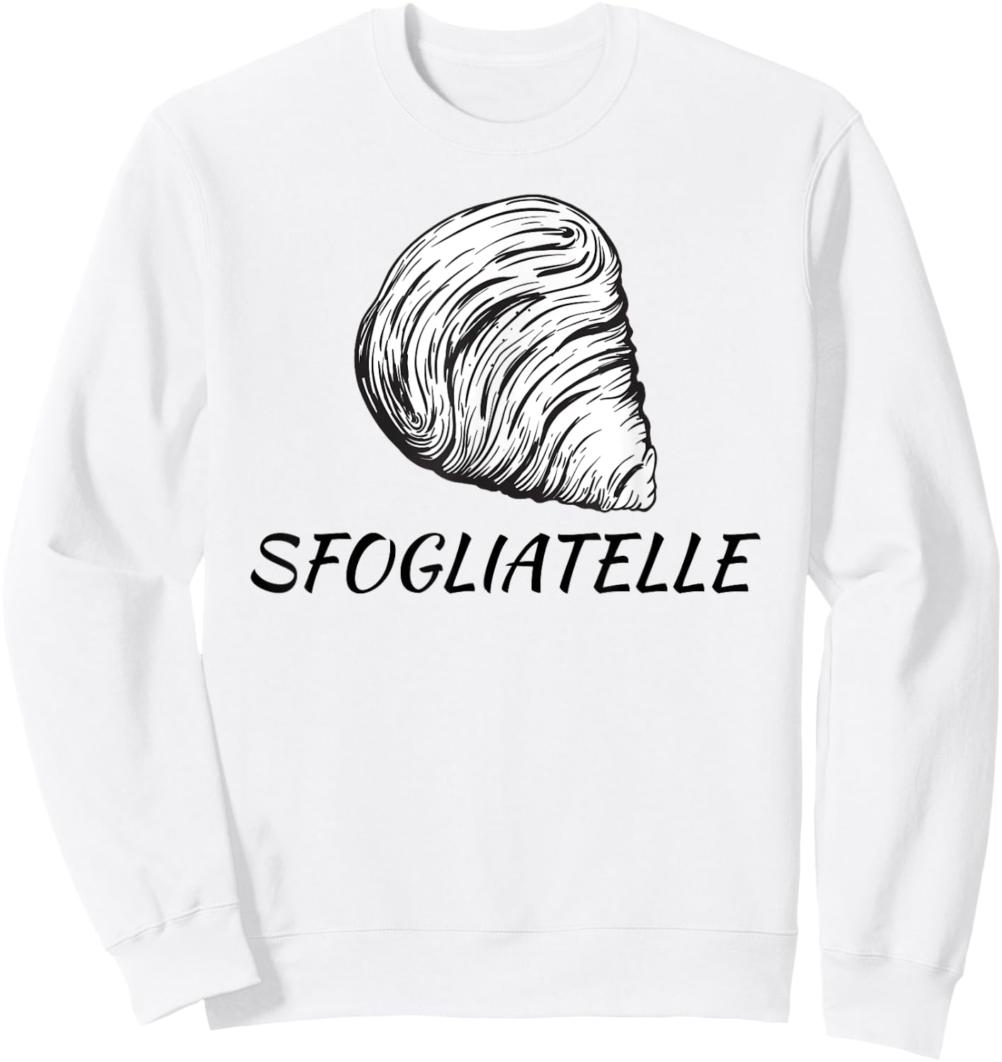 Sfogliatelle Design | Italian Pastry Graphic | Lobster Tail Sweatshirt - Sweatshirt | White