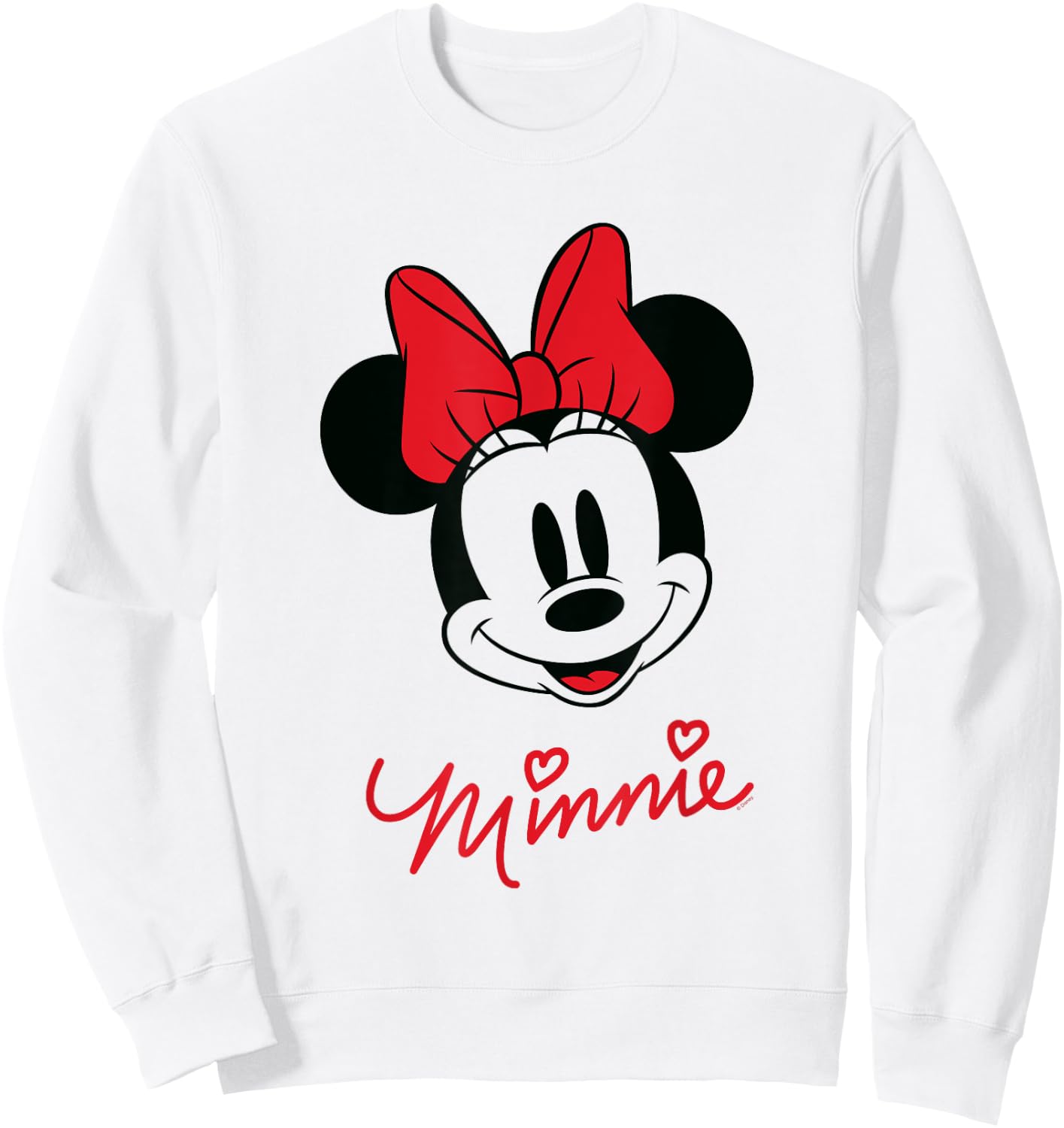 Minnie Mouse Face , White Sweatshirt - Sweatshirt | White