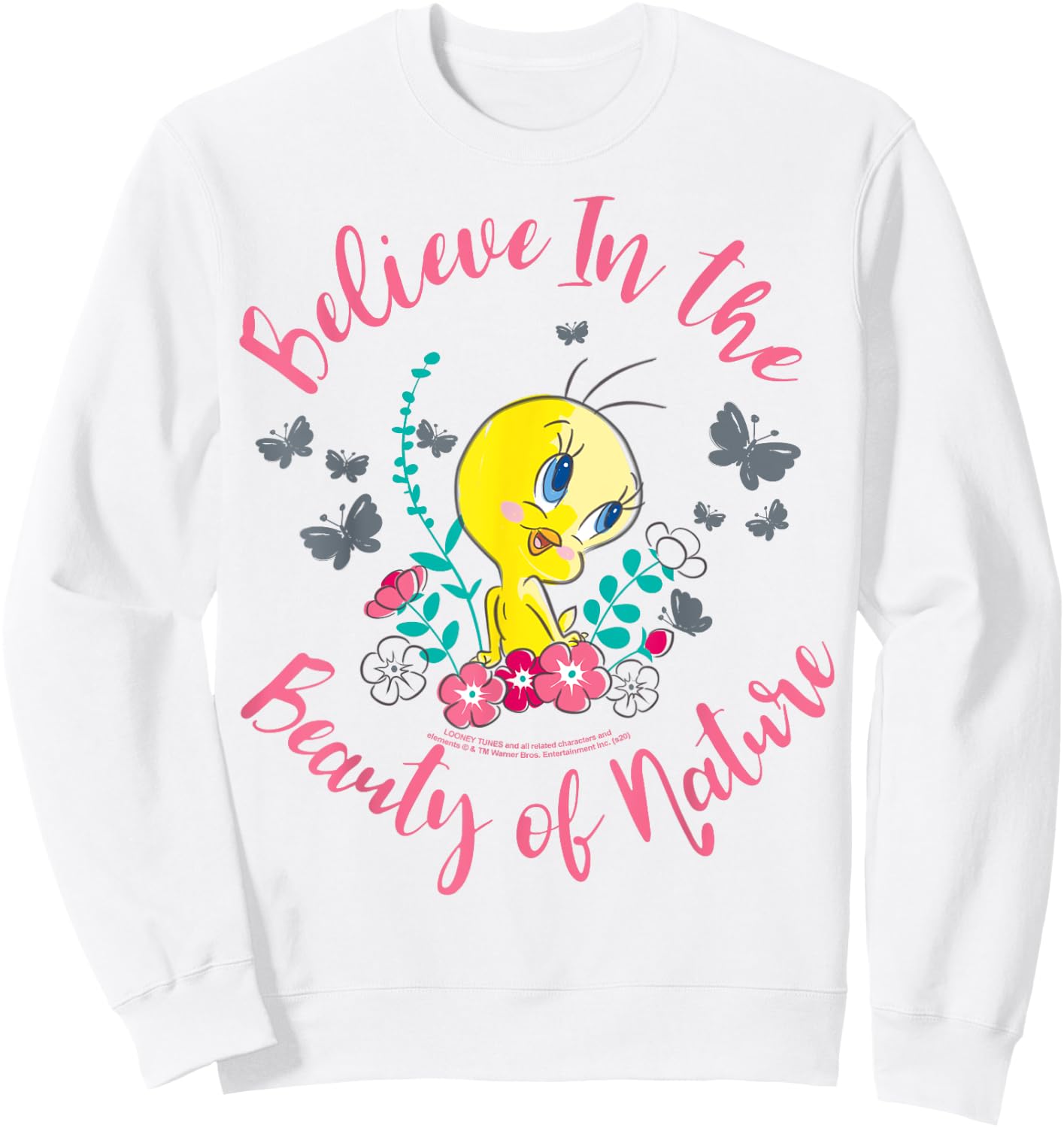 Looney Tunes Tweety Bird Believe In The Beauty Of Nature Sweatshirt - Sweatshirt | White