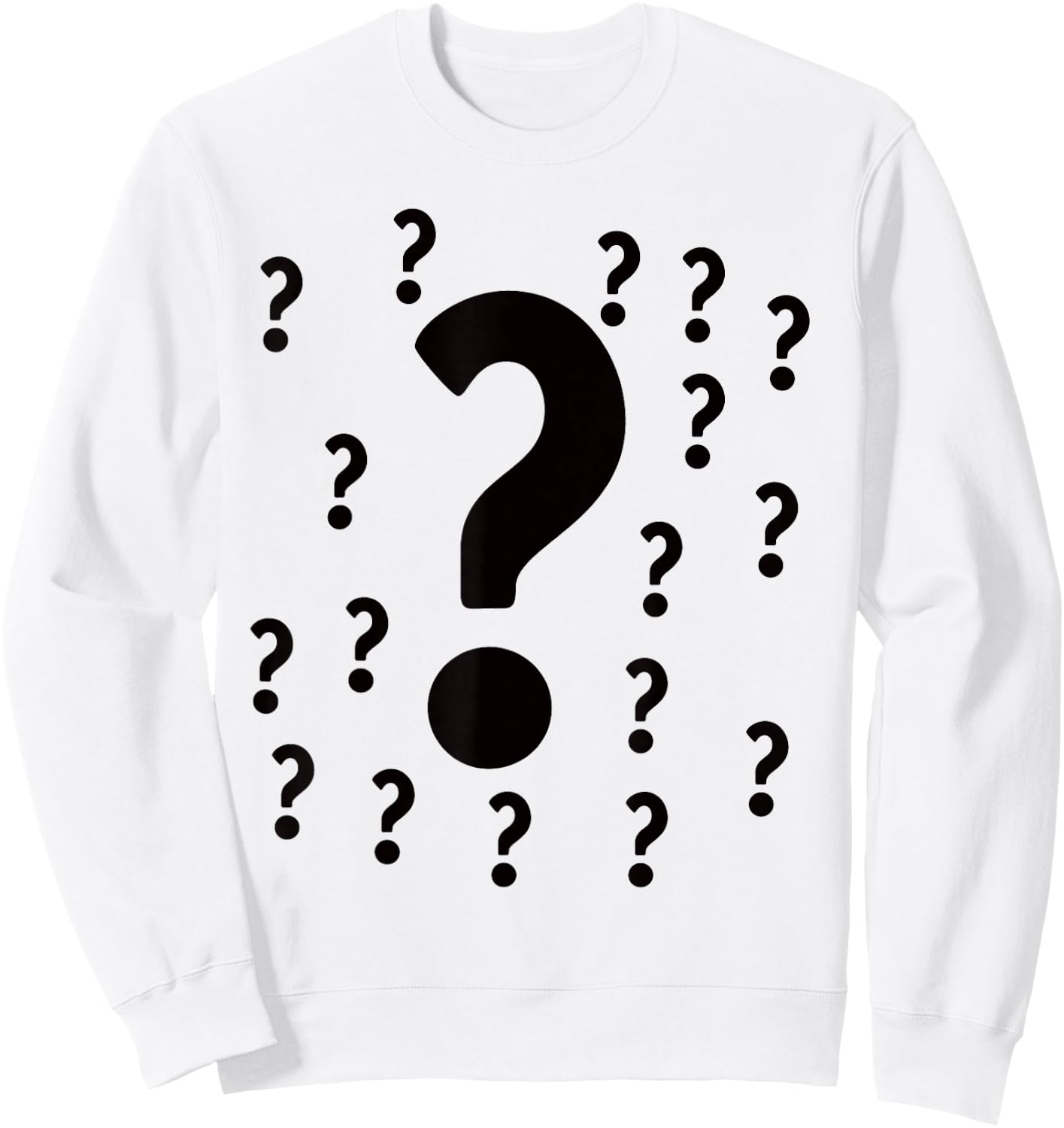 Question Marks Punctuation, Multiple Sweatshirt - Sweatshirt | White