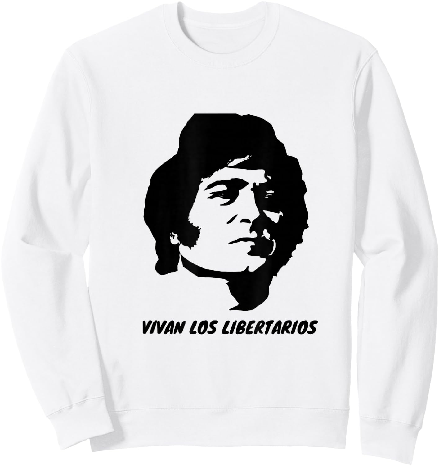 Javier Milei - Peluca Milei - Vivan los Libertarios , gray Sweatshirt - Sweatshirt | White
