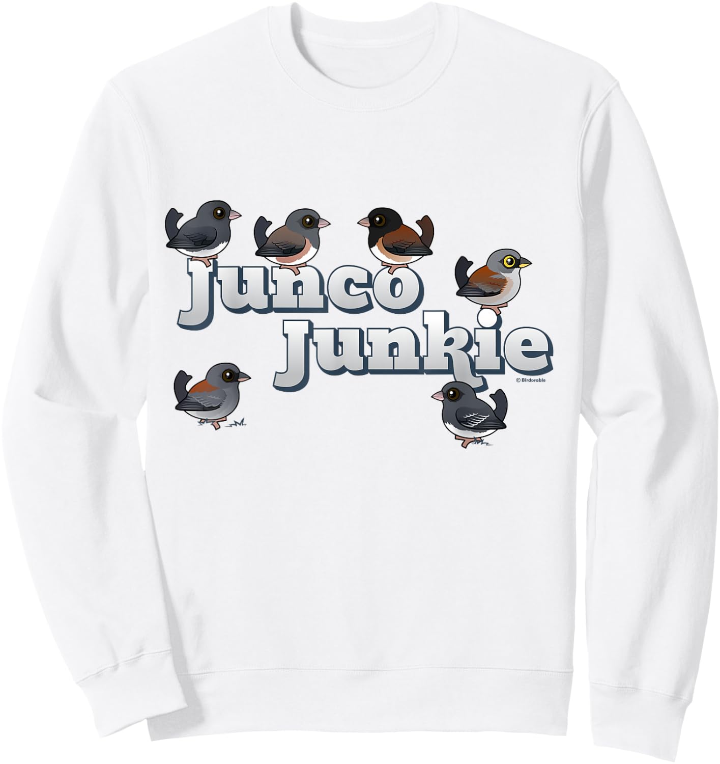 Cute Cartoon Junco Junkie Birdorable Birds Dark-eyed Juncos Sweatshirt - Sweatshirt | White
