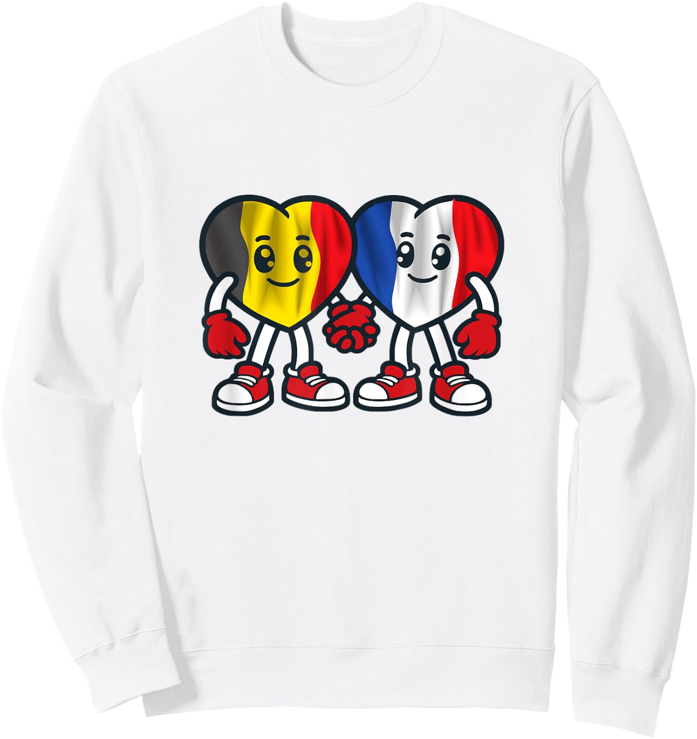 Hearts Of Friendship France And Belgium Sweatshirt - Sweatshirt | White
