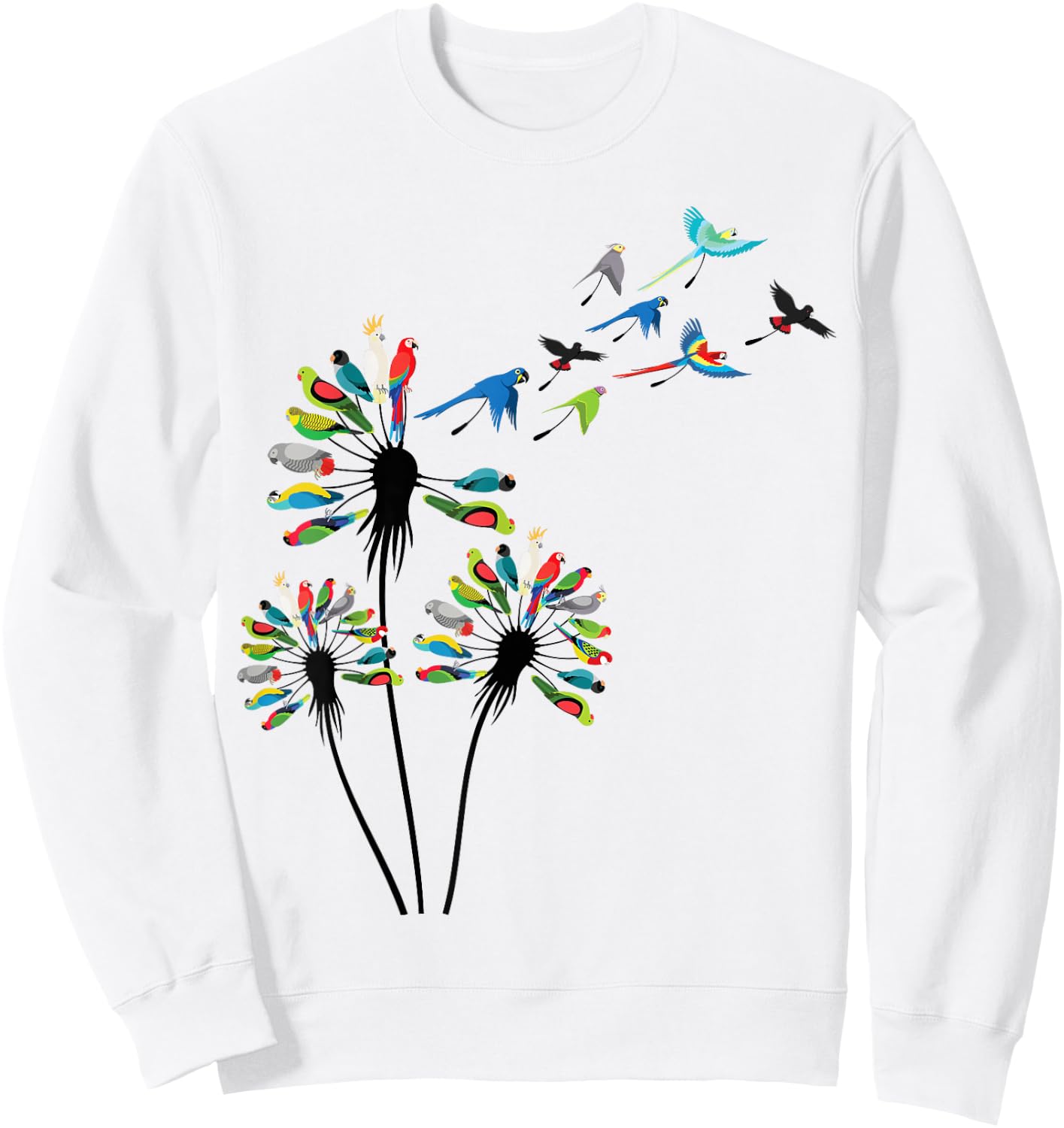 Dandelion Parrots Stuff for Parrot Lover | Parrot Sweatshirt - Sweatshirt | White