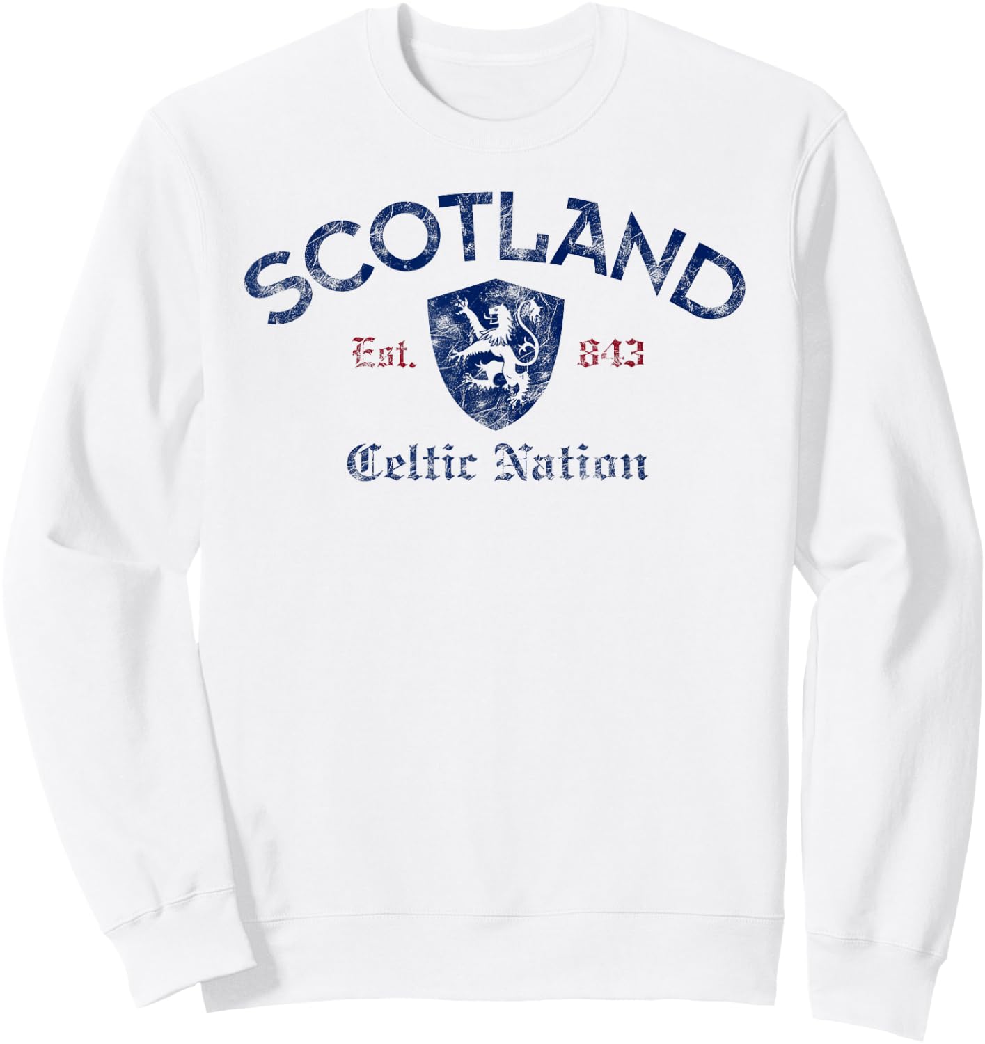 Scotland Celtic Nation Established 843 Sweatshirt - Sweatshirt | White