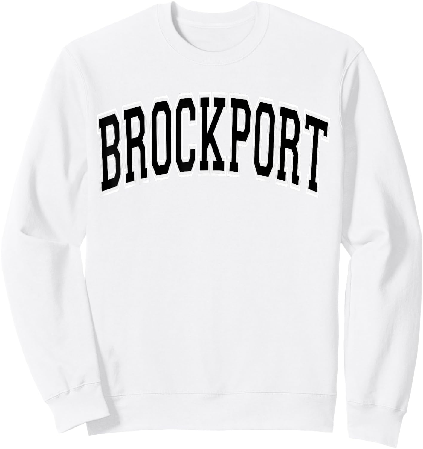 Brockport Arched Green with Black Text Sweatshirt - Sweatshirt | White