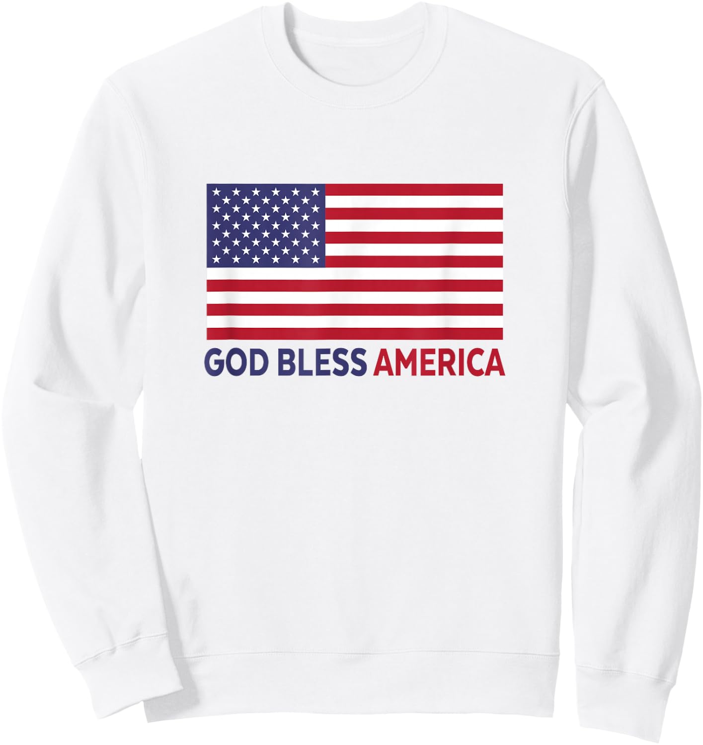 Modern God Bless America Sweatshirt - Sweatshirt | White