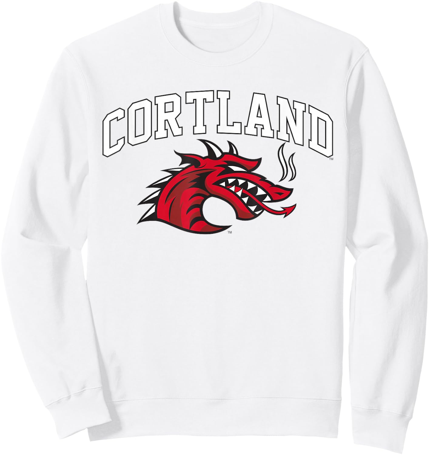 SUNY Cortland Red Dragons Athletics Logo Sweatshirt - Sweatshirt | White