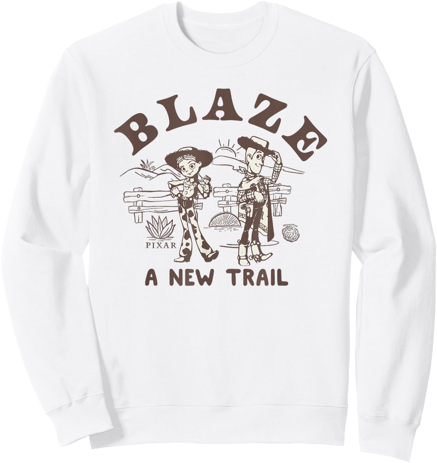 Disney Pixar Toy Story 5 Blaze New Trail Woody Jessie Sweatshirt - Sweatshirt | White