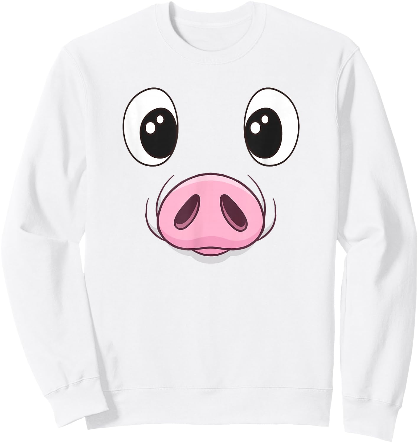 Pig Face Halloween Pig Costume Birthday Cute Pig Kids Sweatshirt - Sweatshirt | White
