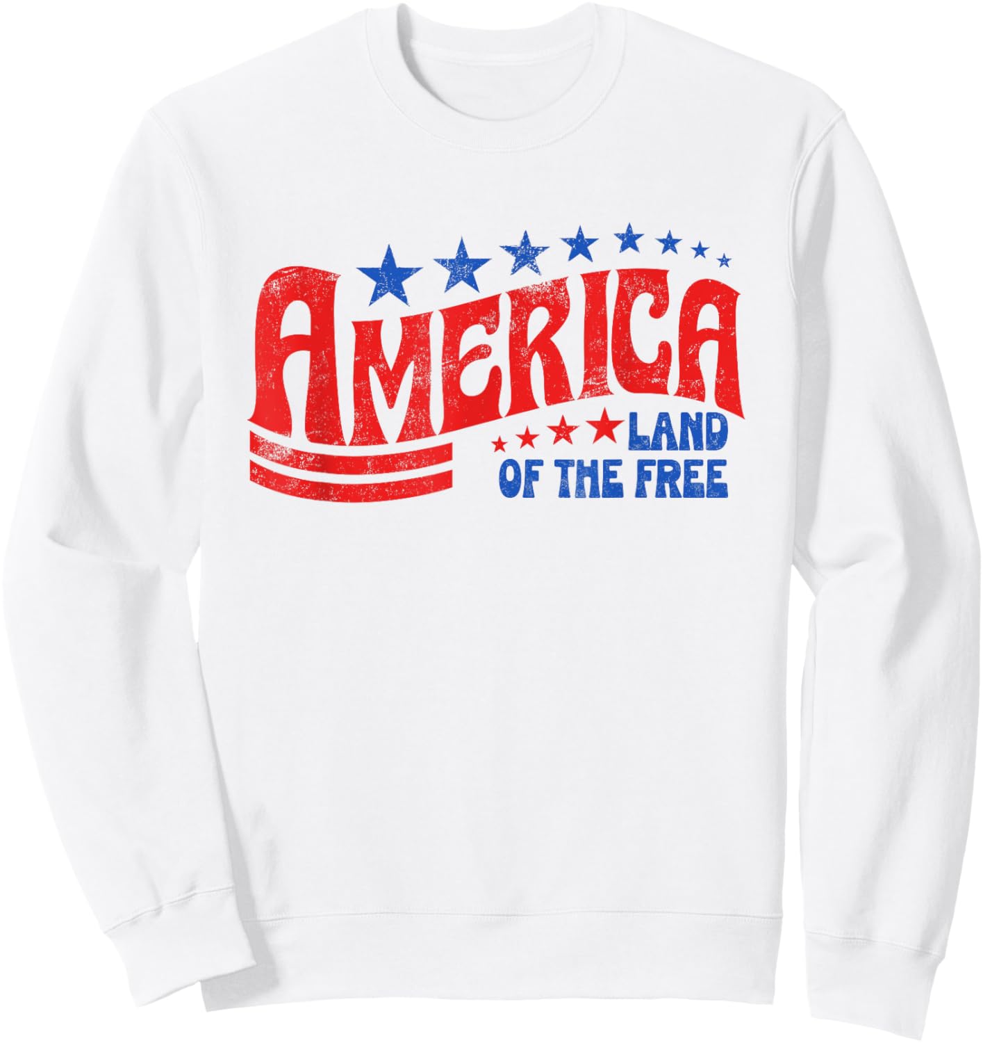 America 1776 Land Of The Free Patriotic Freedom 4th Of July Sweatshirt - Sweatshirt | White