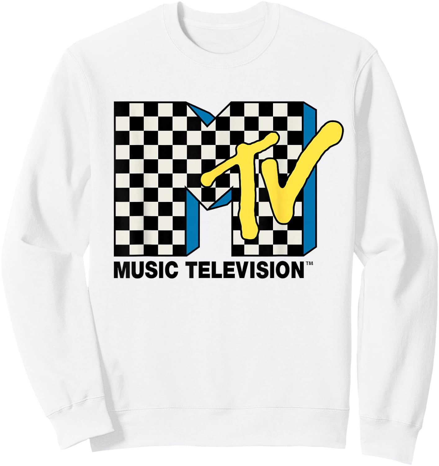 MTV - Checkered Logo Sweatshirt - Sweatshirt | White