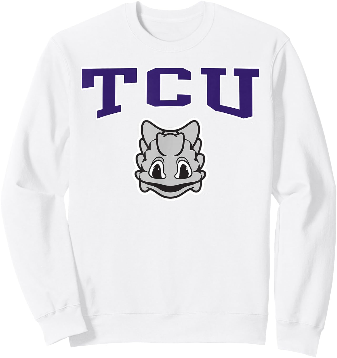 TCU Horned Frogs Mascot Arch Gray Officially Licensed Sweatshirt - Sweatshirt | White