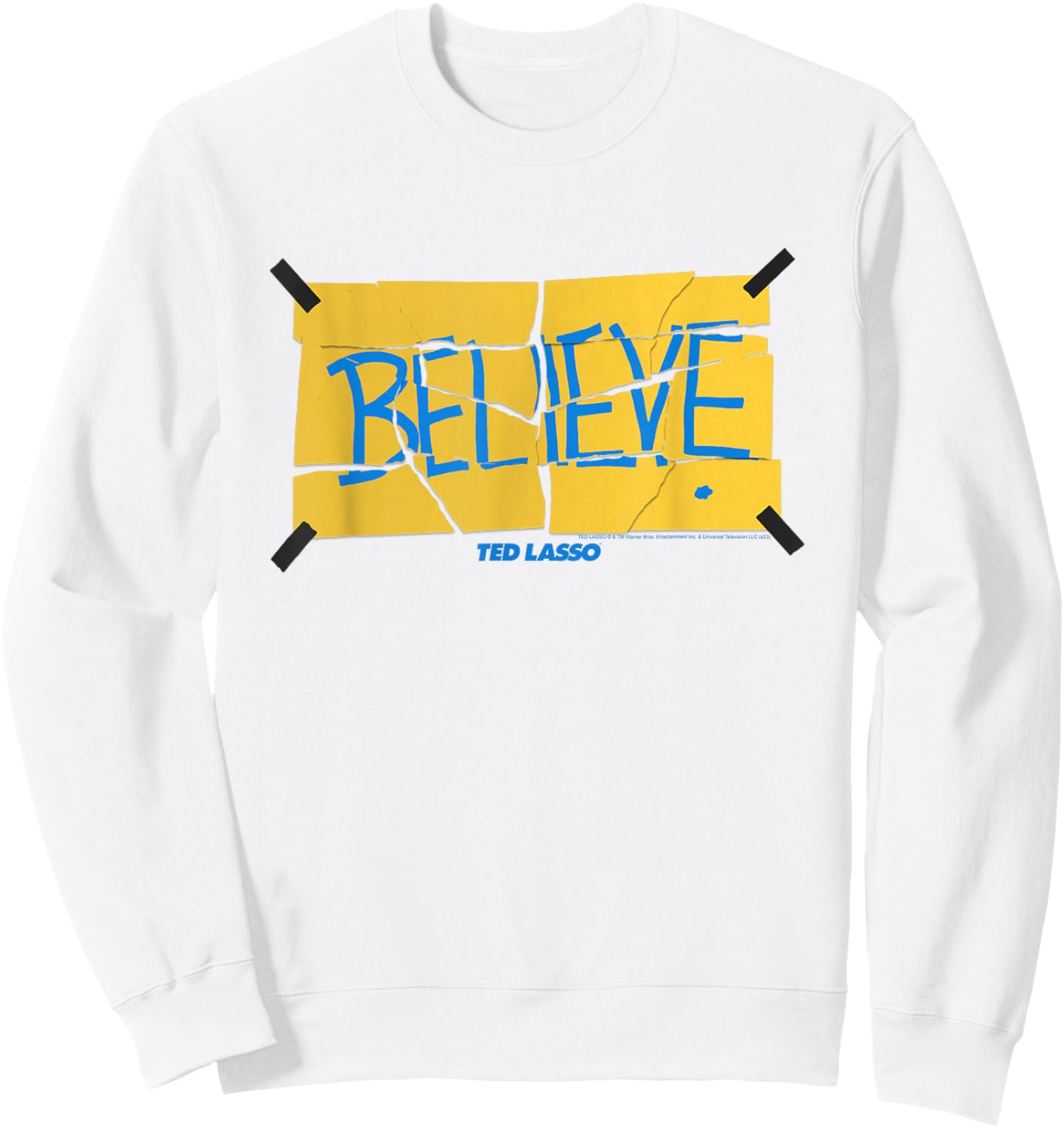 Ted Lasso Taped Up Believe Banner Sweatshirt - Sweatshirt | White