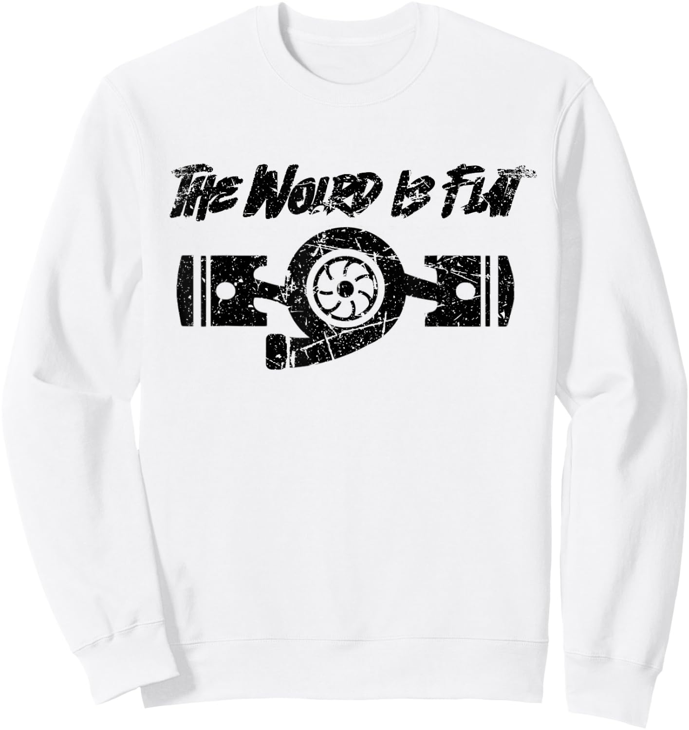 The World Is Flat - Flat Four Boxer Engine JDM Racecar Sweatshirt - Sweatshirt | White