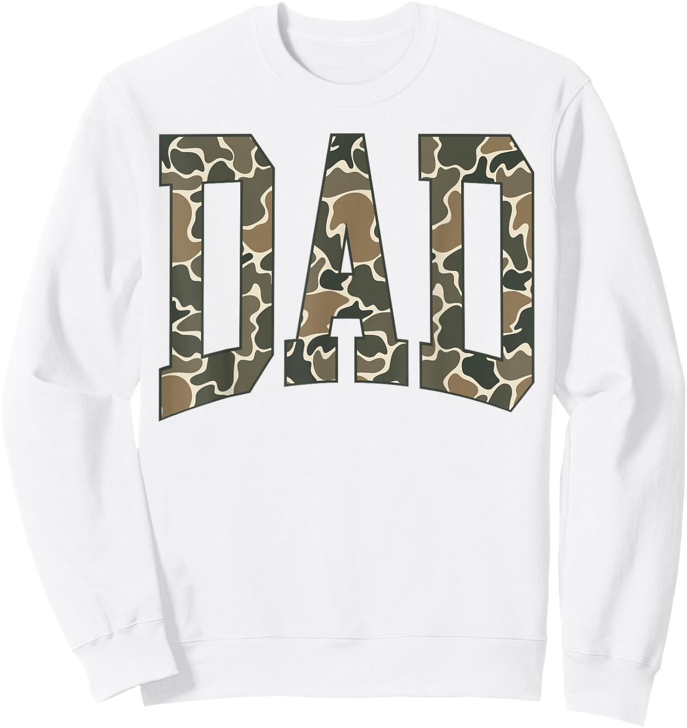 Dad Camo Camouflage Father's Day New Dad Sweatshirt - Sweatshirt | White