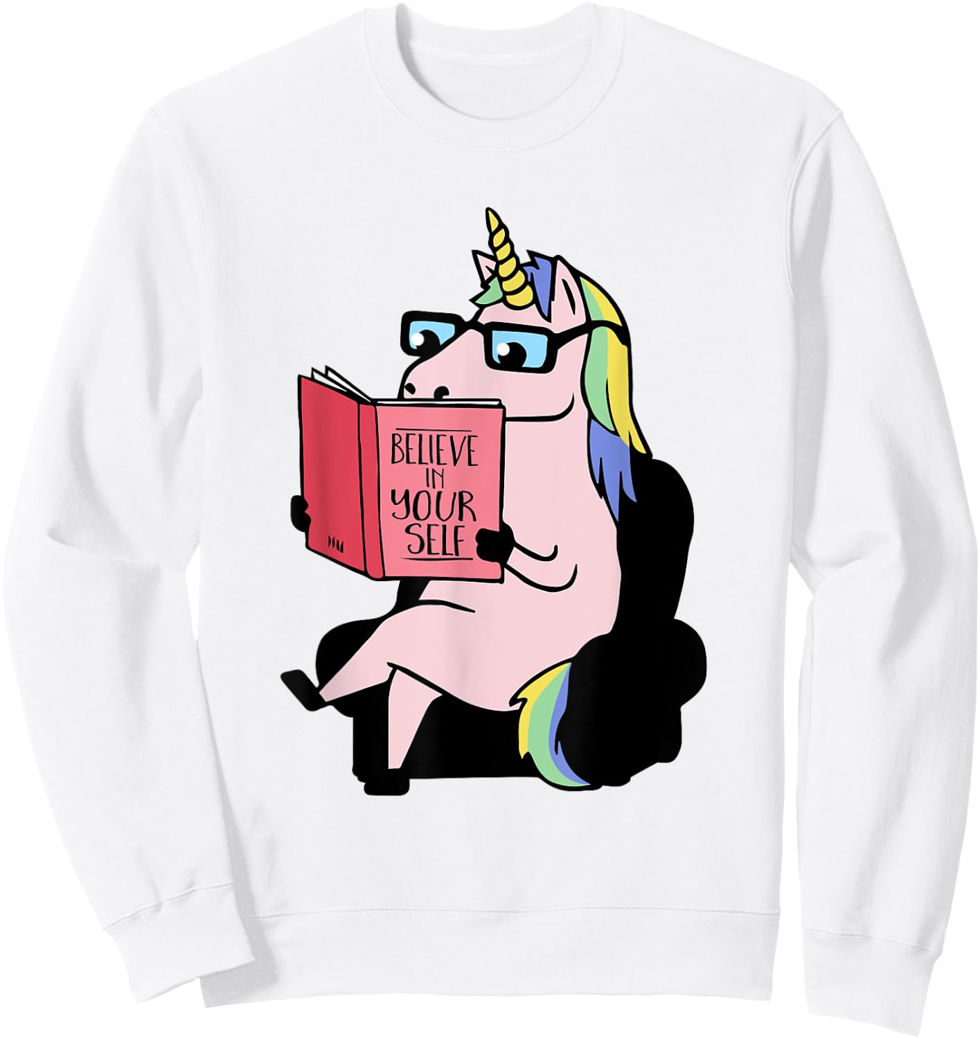 Believe in Yourself -Unicorn Sweatshirt - Sweatshirt | White