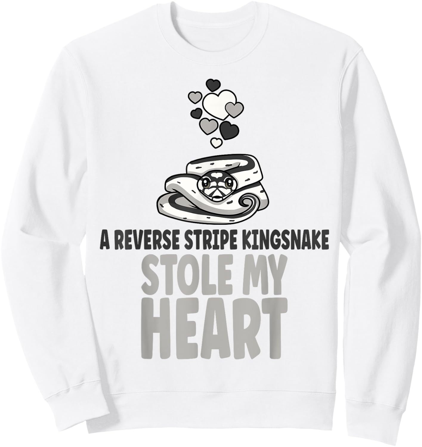 A Reverse Stripe Kingsnake Stole My Heart Pet Kingsnake Sweatshirt - Sweatshirt | White