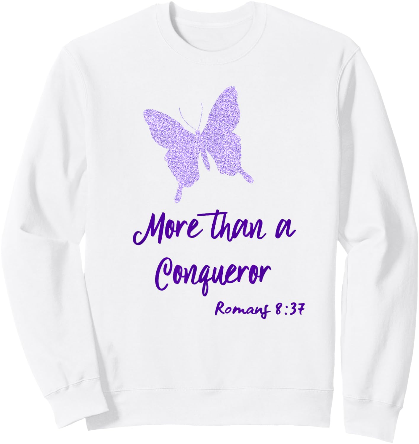More Than a Conqueror Butterfly Sweatshirt - Sweatshirt | White