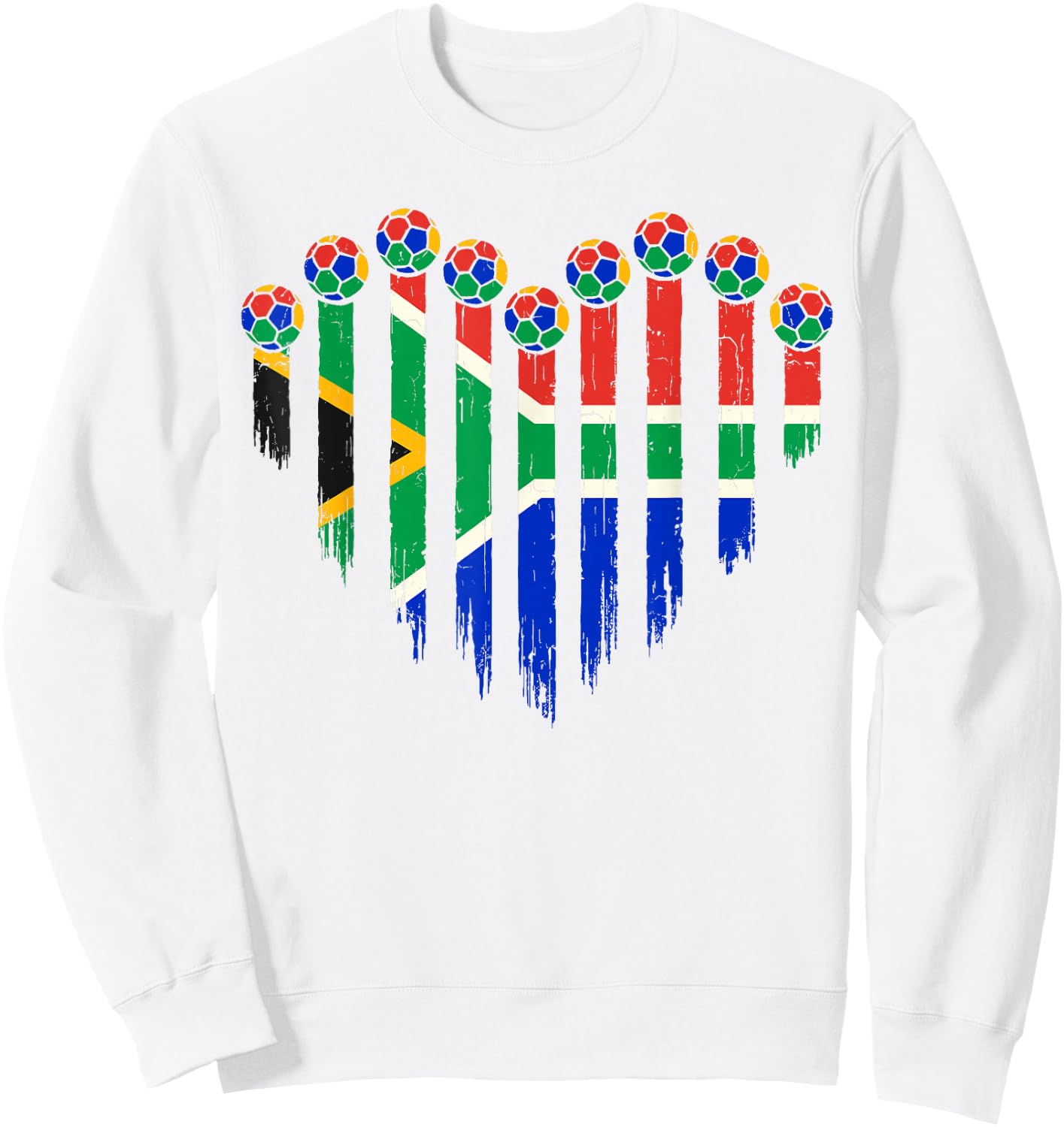 South African Flag Novelty South Africa Sweatshirt - Sweatshirt | White