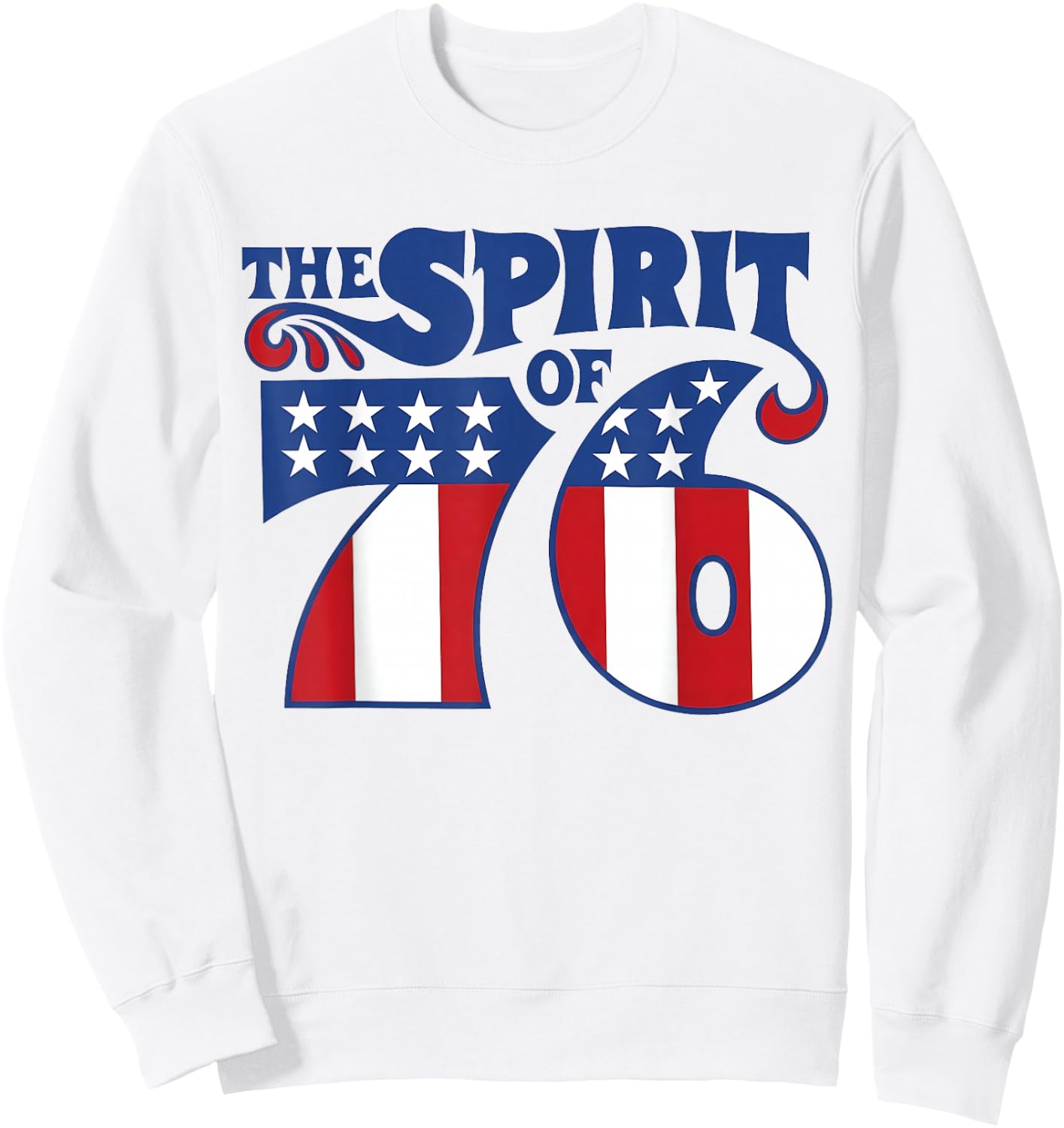 Retro The Spirit of 76 USA American Flag Fourth of July Sweatshirt - Sweatshirt | White