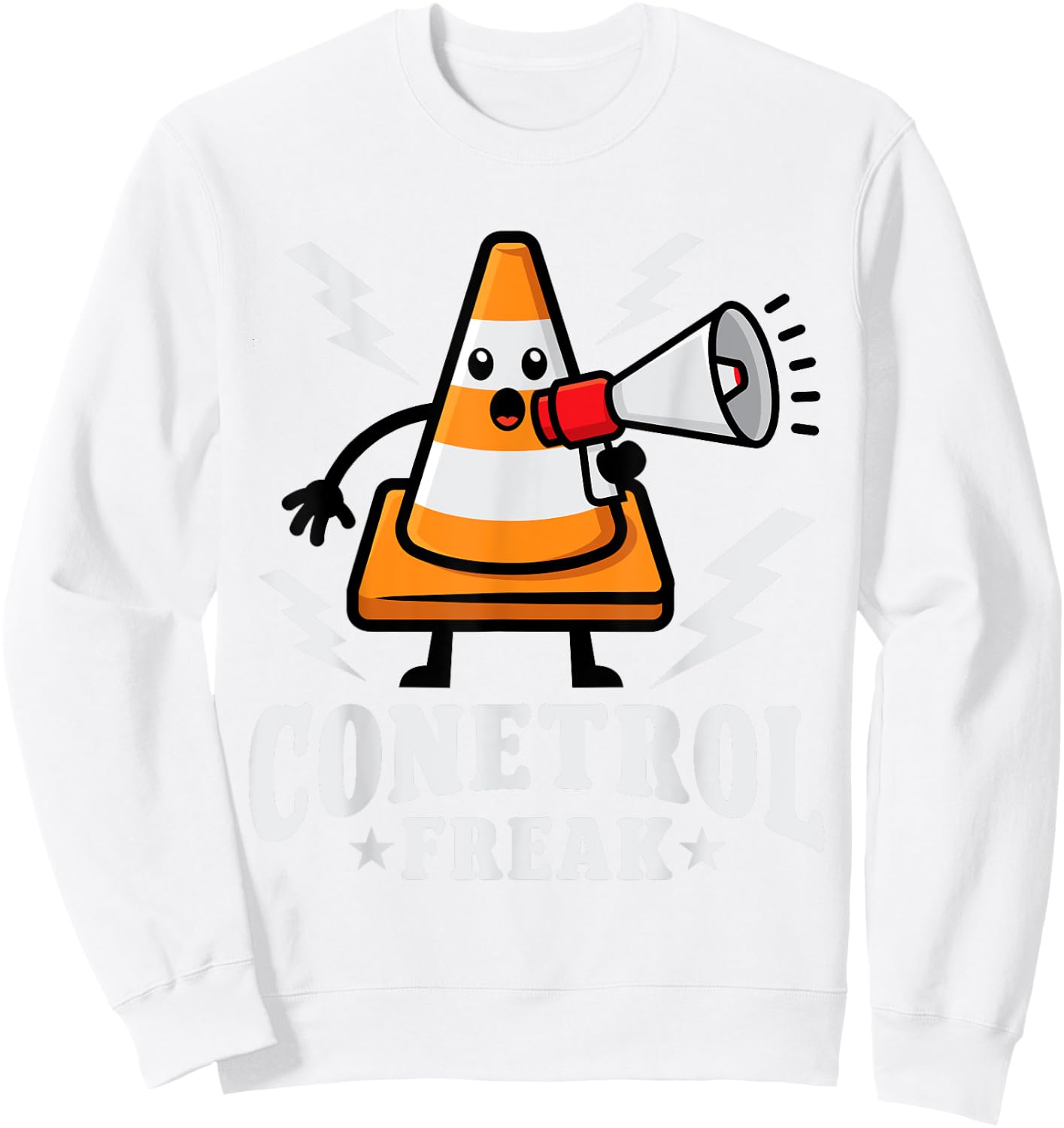 Funny Halloween Traffic Cone Conetrol Freak Highway Cones Sweatshirt - Sweatshirt | White