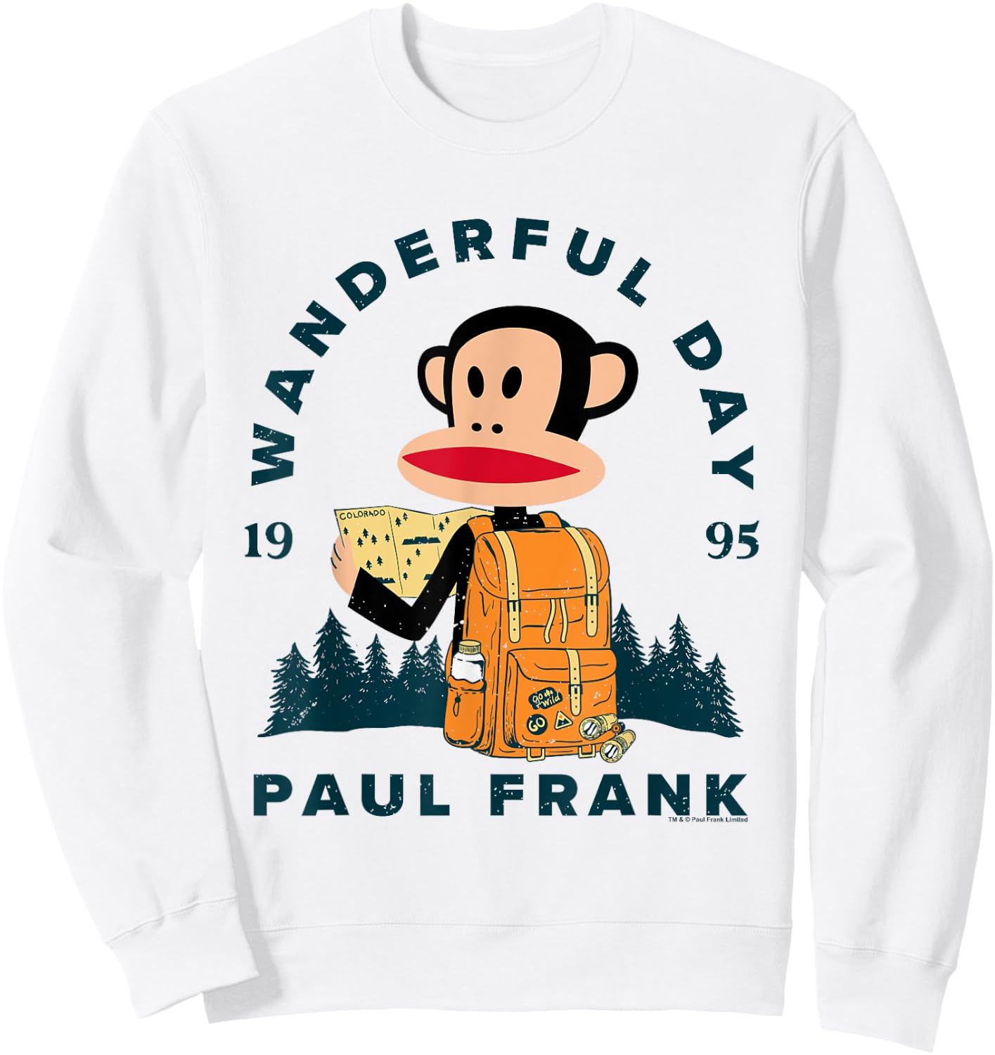 Paul Frank Julius Adventure Wanderful Day Sweatshirt - Sweatshirt | White