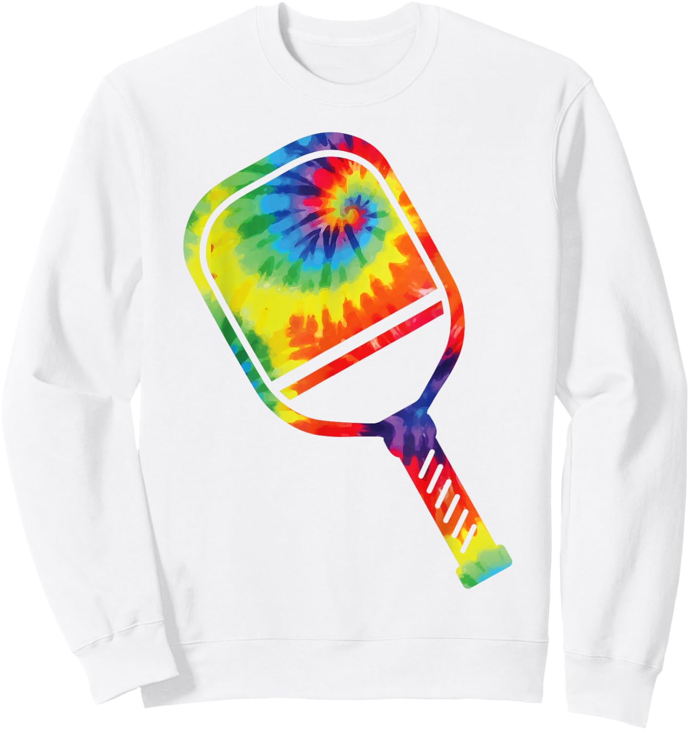 Pickleball Paddle Tie Dye Retro 80s 90s Sweatshirt - Sweatshirt | White