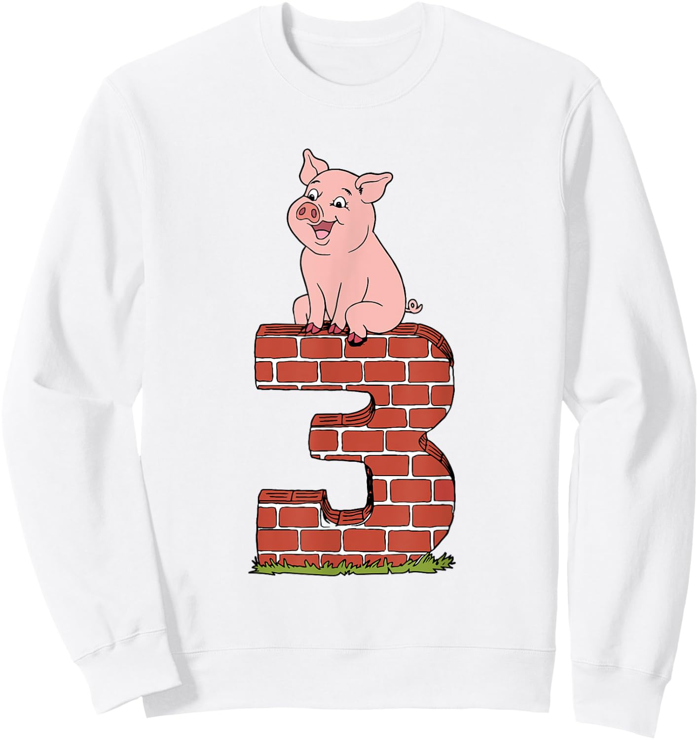 Three Little Pigs Pig 3 Easy Costume Kids Men Women Sweatshirt - Sweatshirt | White