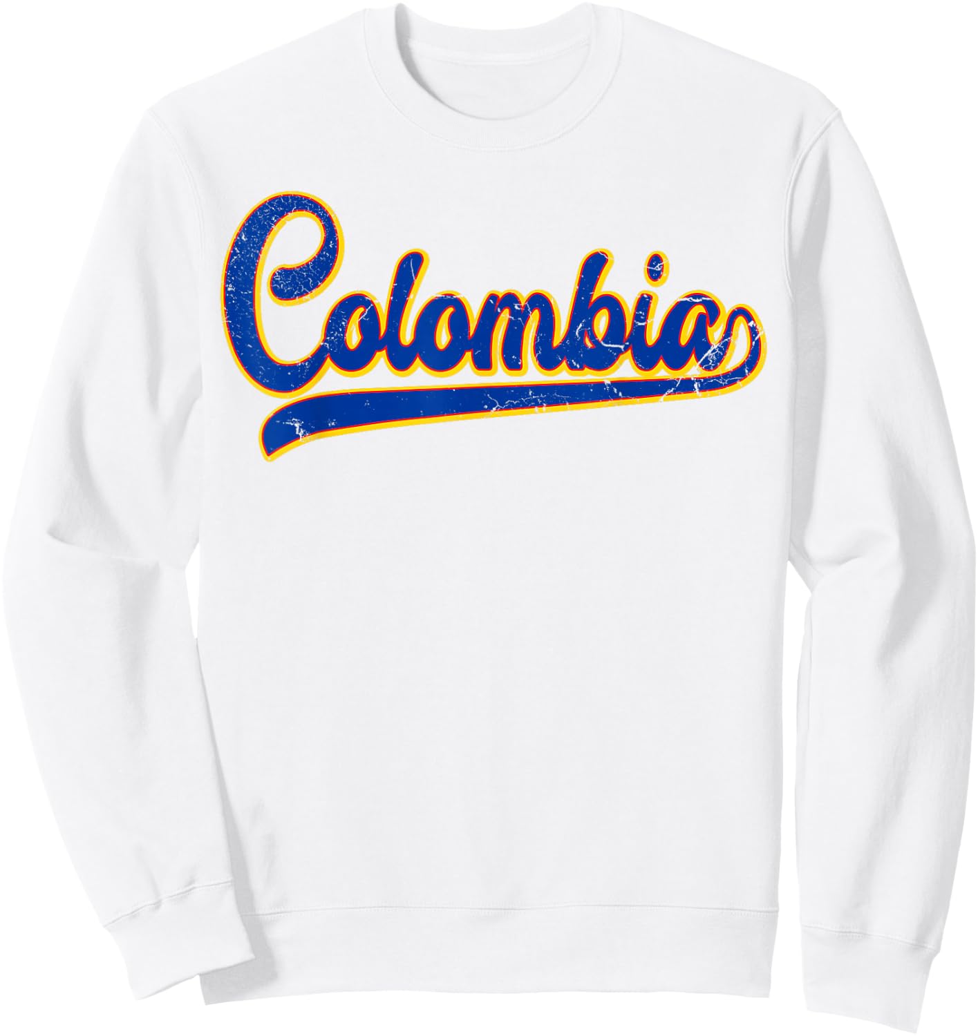 Colombia Throwback Graphic Shirt Comombian Flag Jersey Style Sweatshirt - Sweatshirt | White